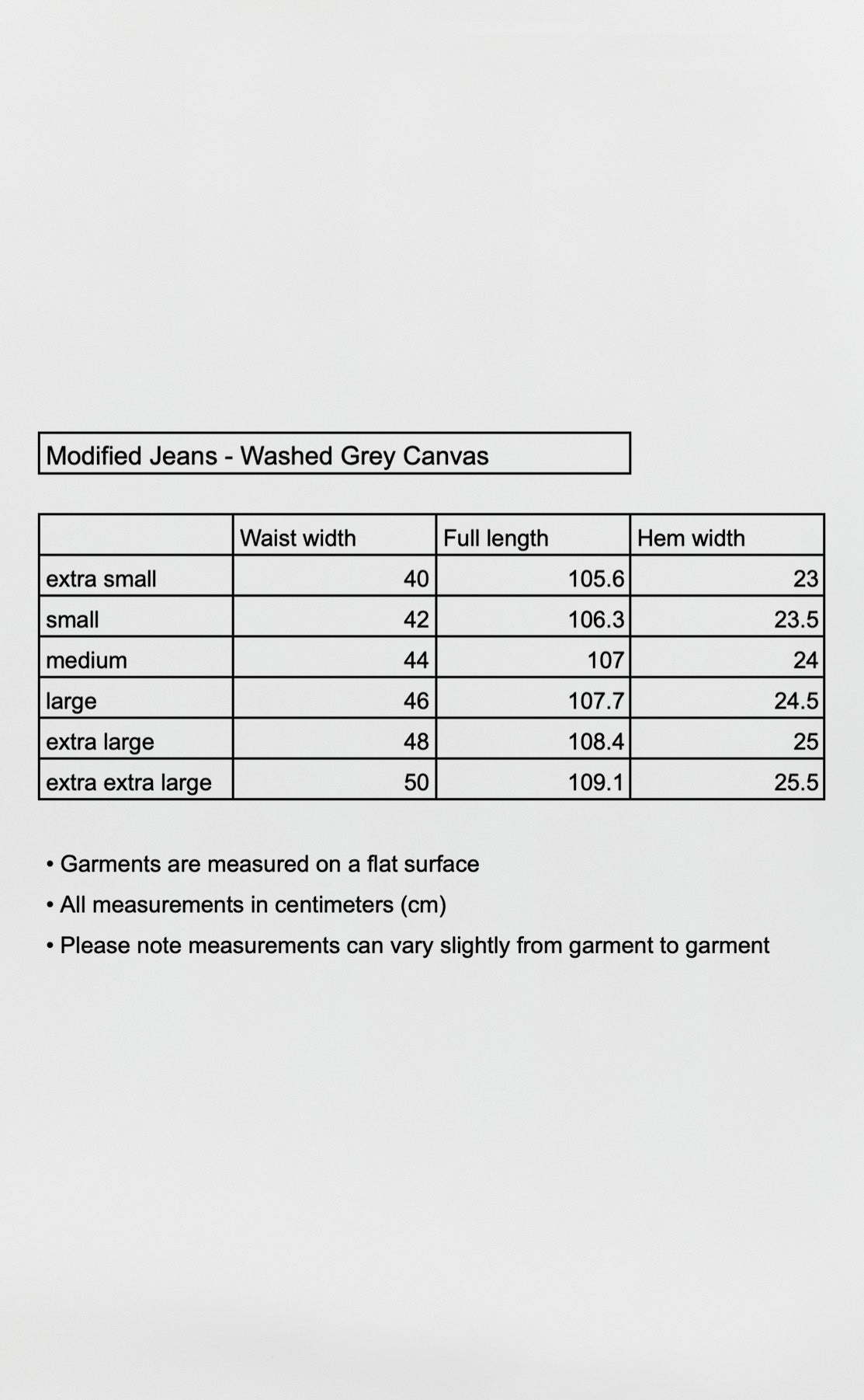 Modified Jeans - Washed Grey Canvas
