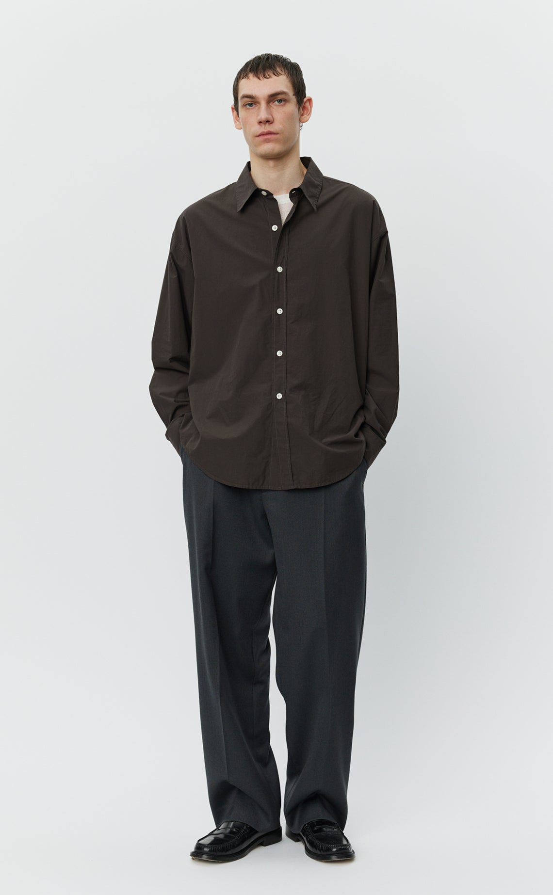 Network Shirt - Brown Micro Structure