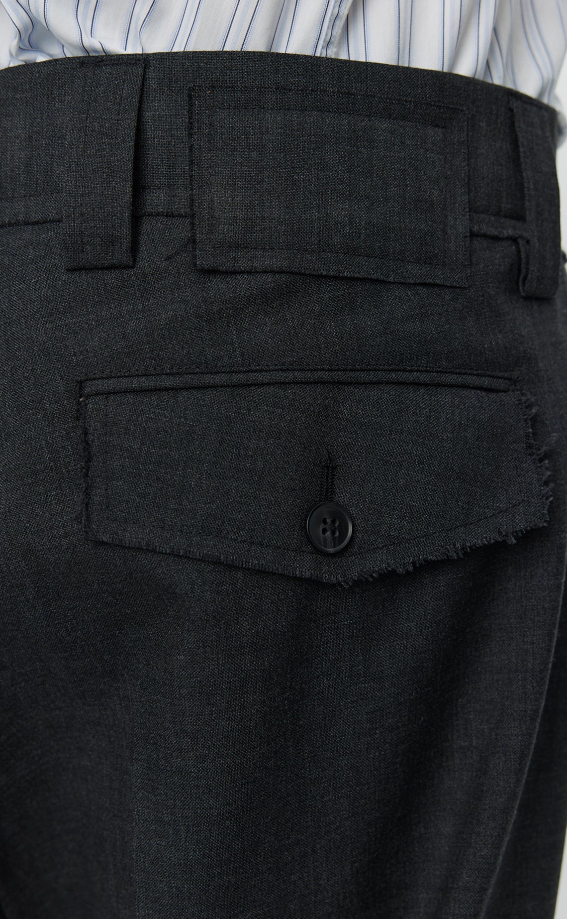 Patch Trousers - Grey Worsted Wool