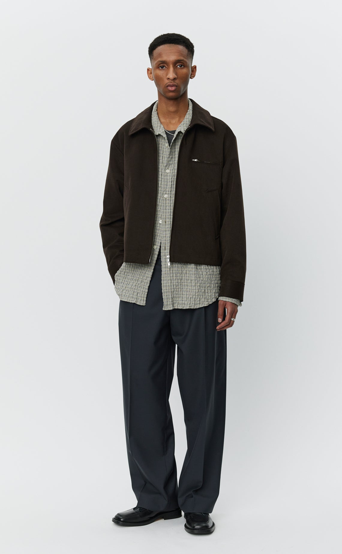 Postal Jacket - Brown Brushed Cotton Twill