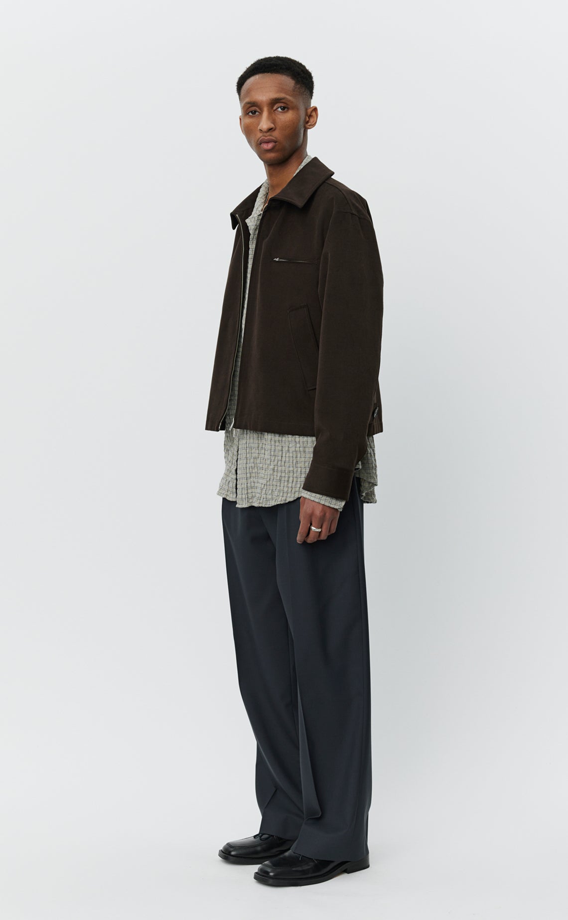 Postal Jacket - Brown Brushed Cotton Twill