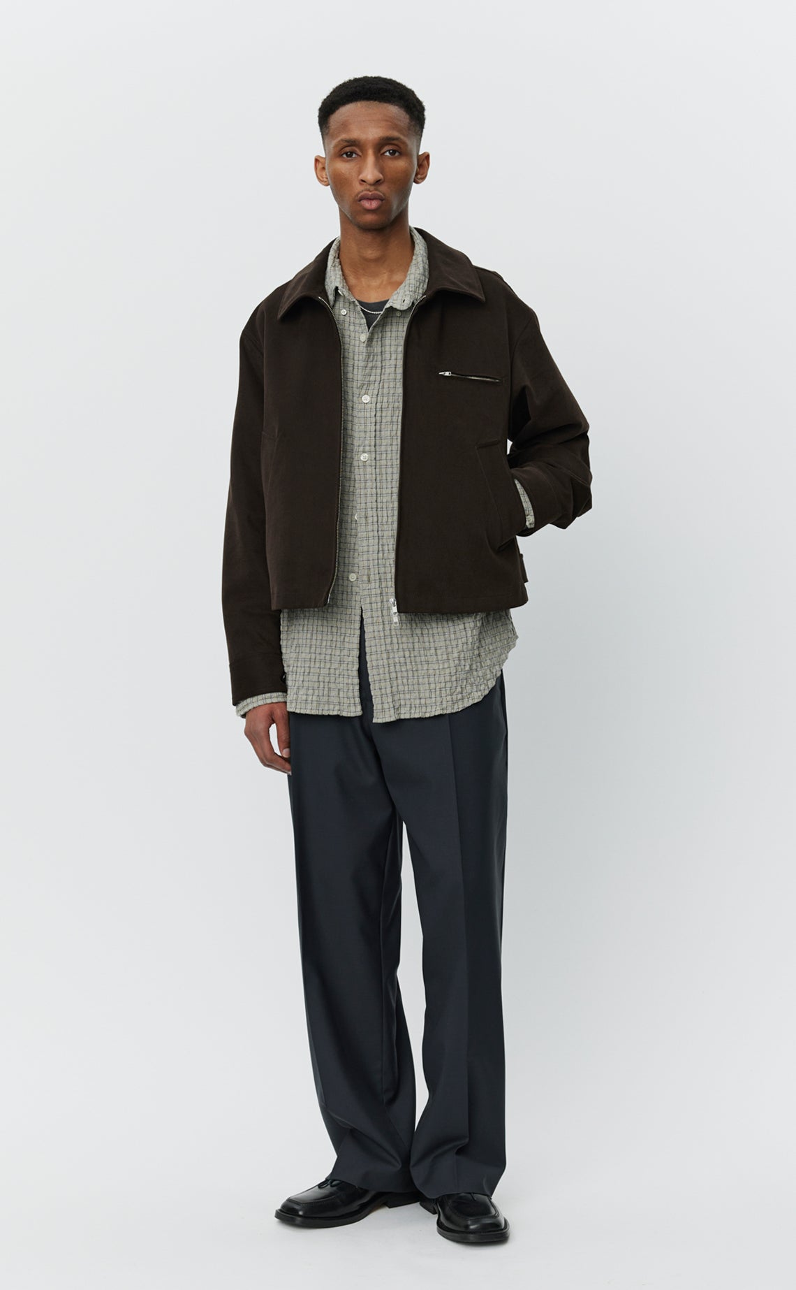 Postal Jacket - Brown Brushed Cotton Twill
