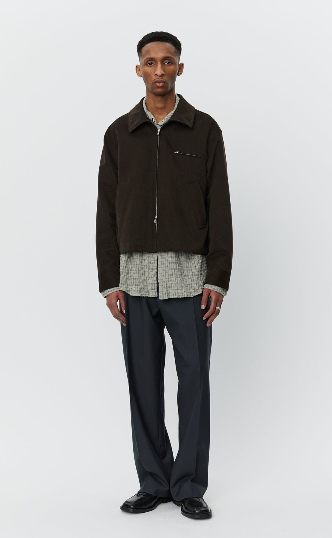 Postal Jacket - Brown Brushed Cotton Twill