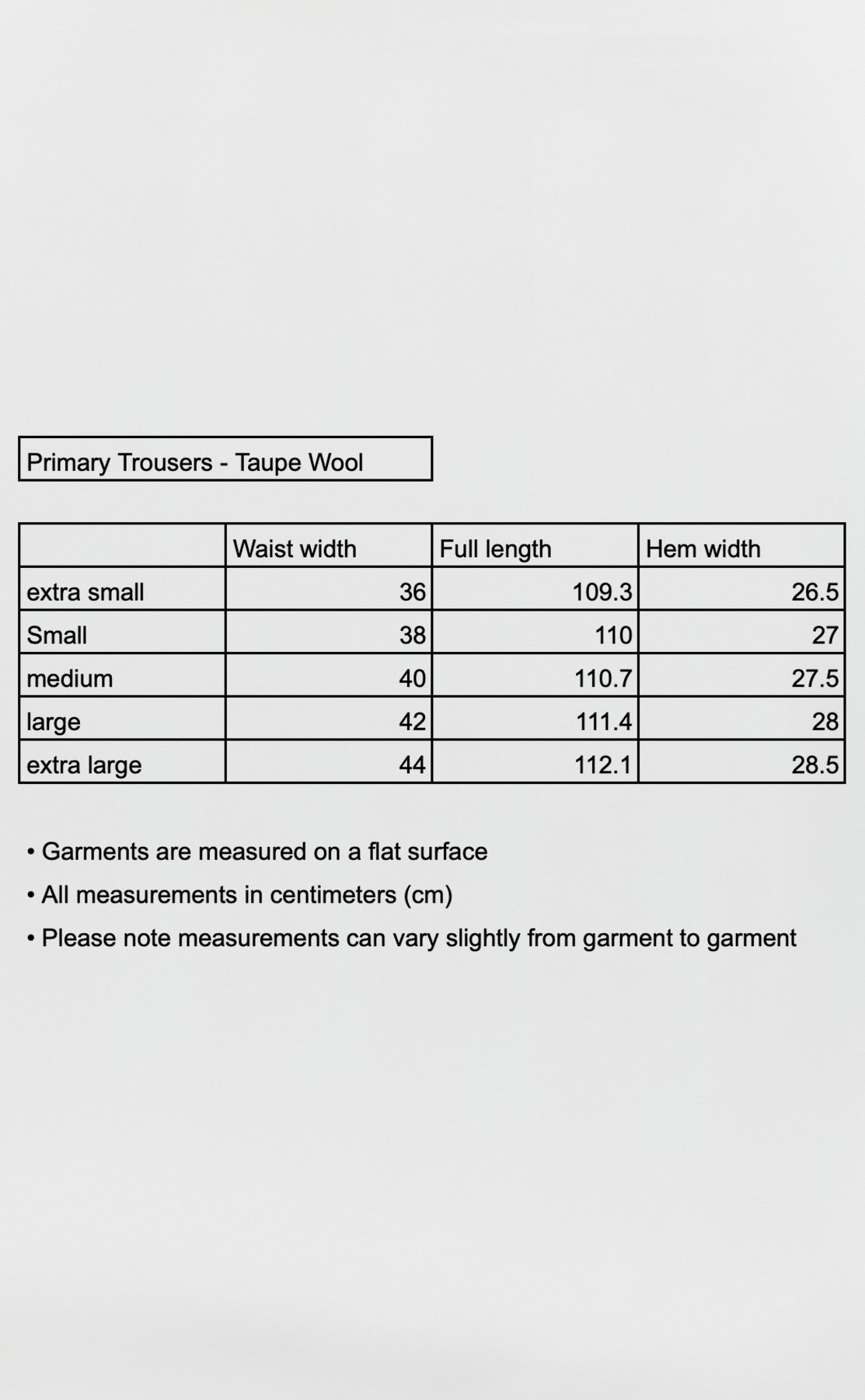 Primary Trousers - Taupe Wool