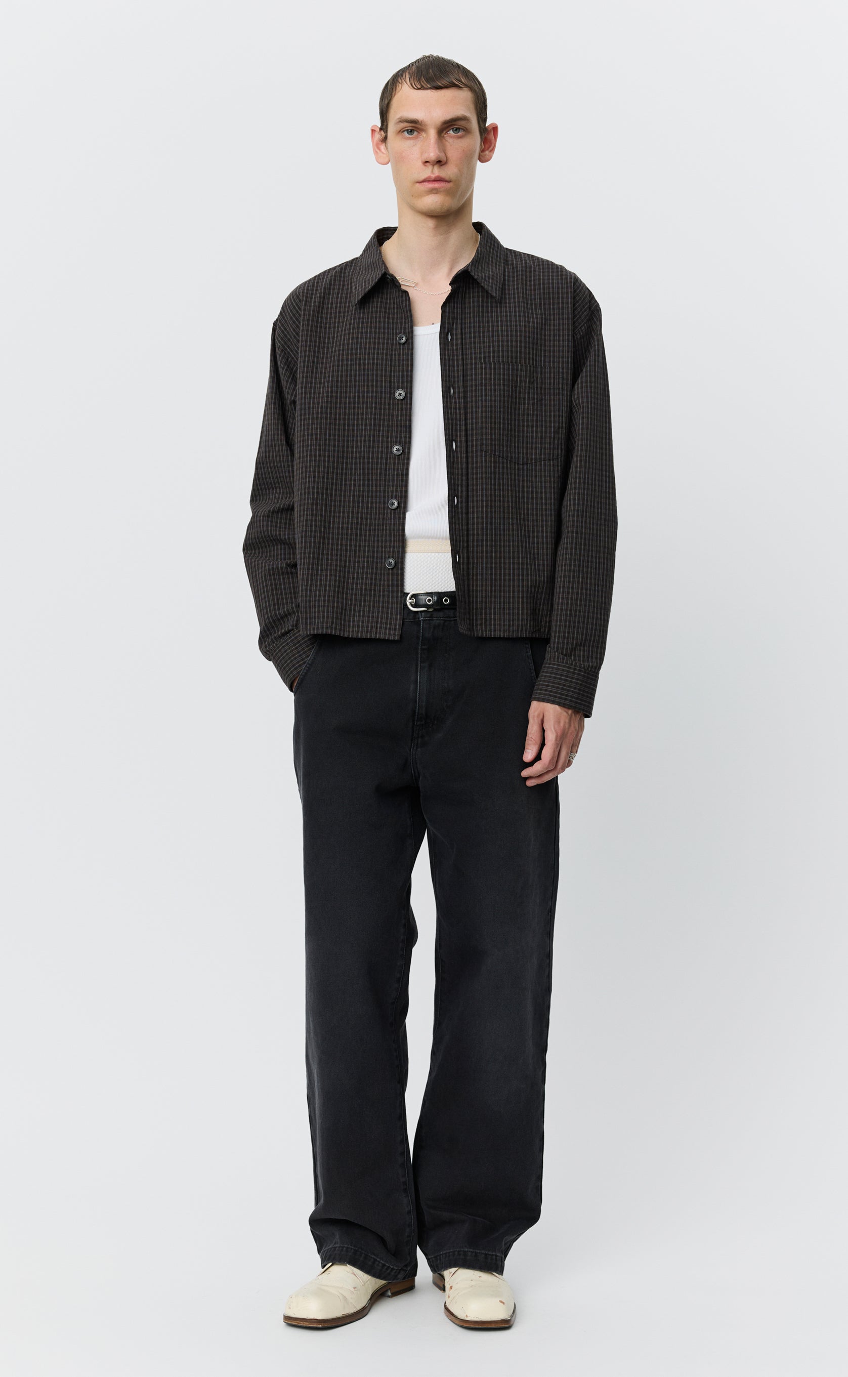 Priority Shirt - Dark Linen Check – mfpen