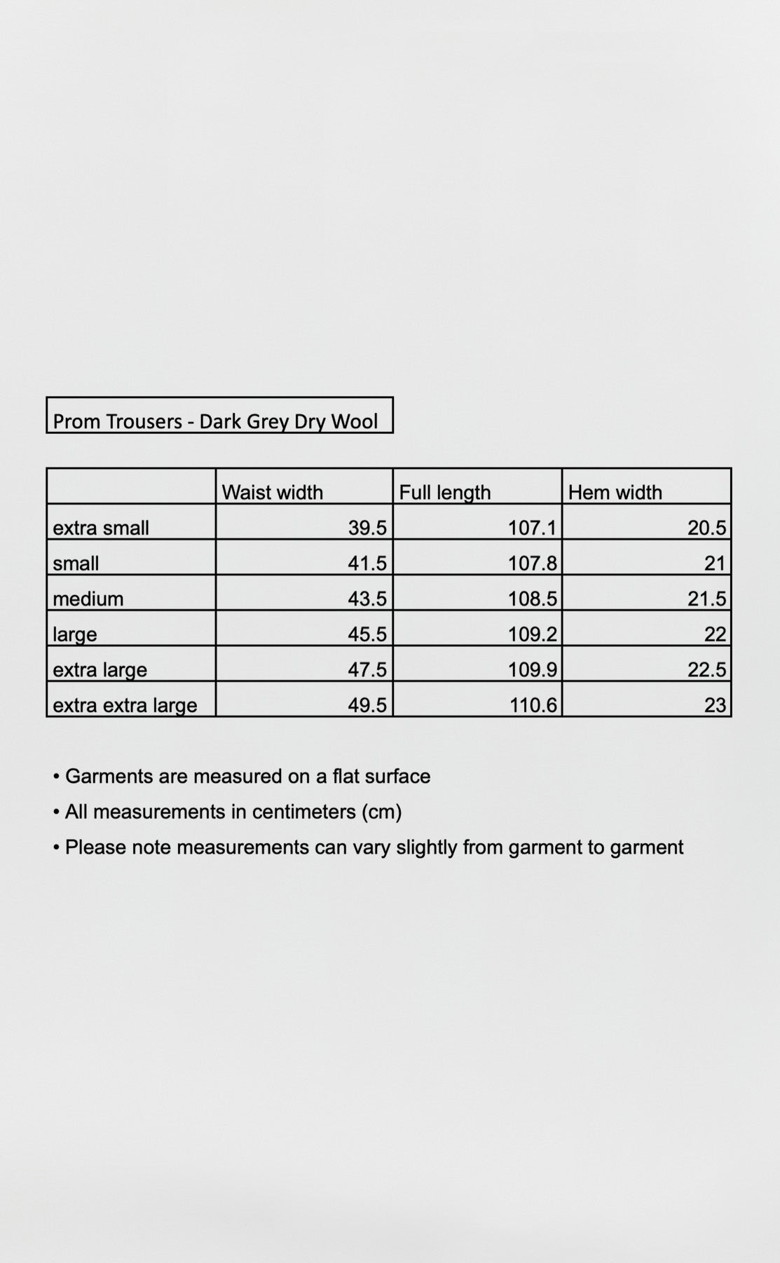 Prom Trousers - Dark Grey Dry Wool