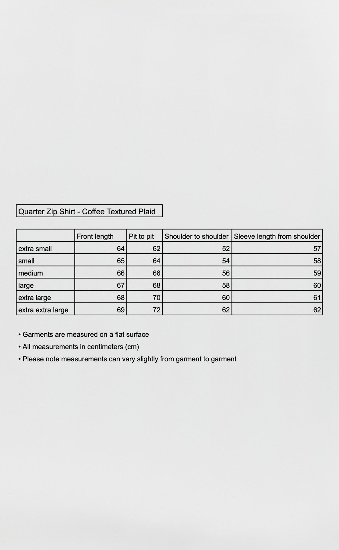 Quarter Zip Shirt - Coffee Textured Plaid