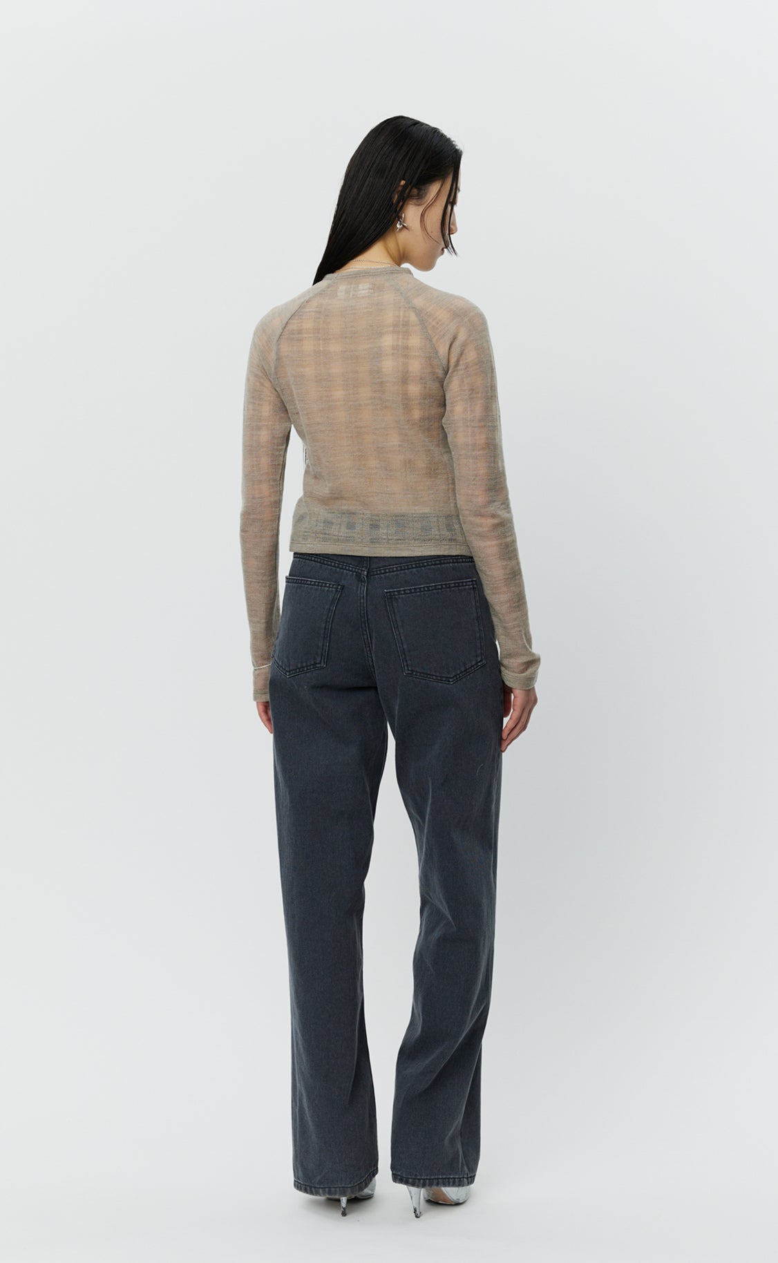 Raglan LS Tee - Beige Gauze Check