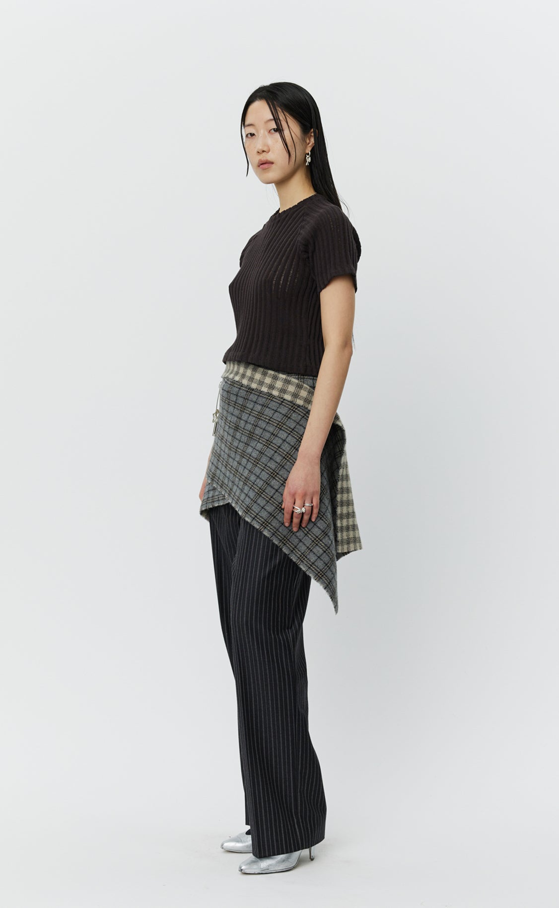 Raglan Tee - Dark Brown Ajour Stripe