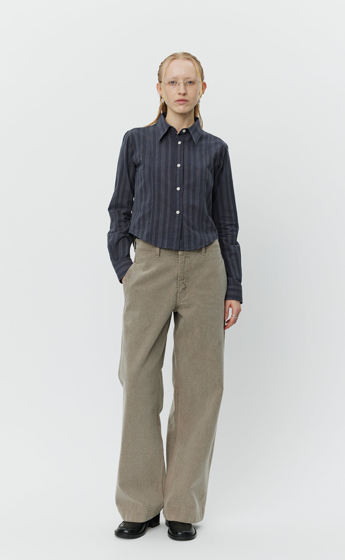 Readers Shirt - Dark Grey Double Stripe