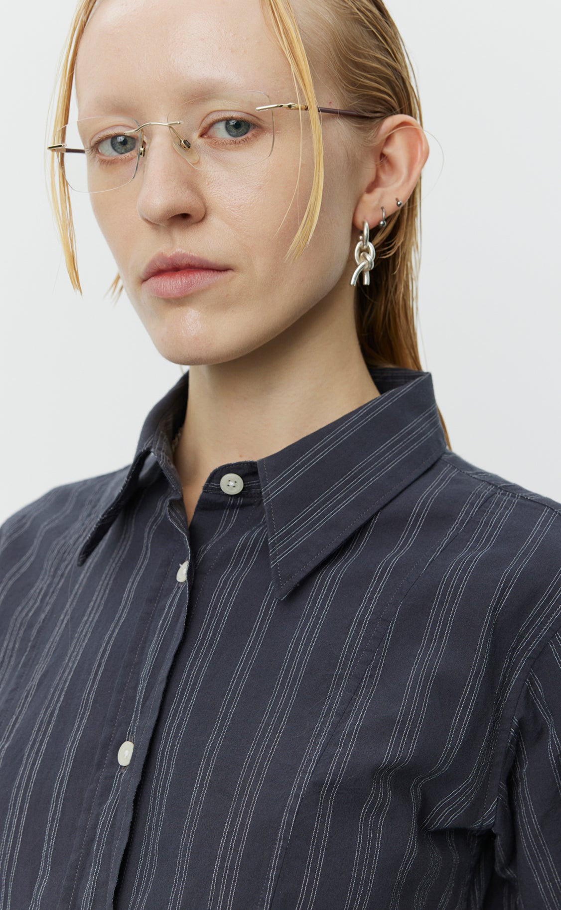 Readers Shirt - Dark Grey Double Stripe