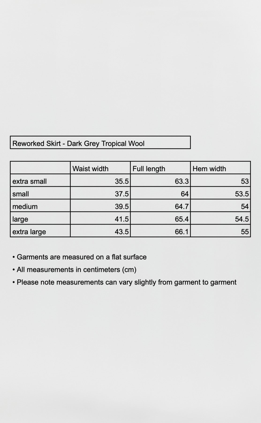 Reworked Skirt - Dark Grey Tropical Wool