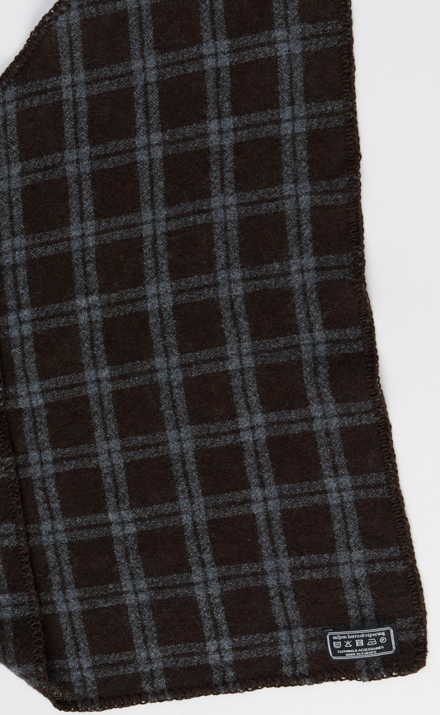 Triangle Scarf - Brown Grey Check