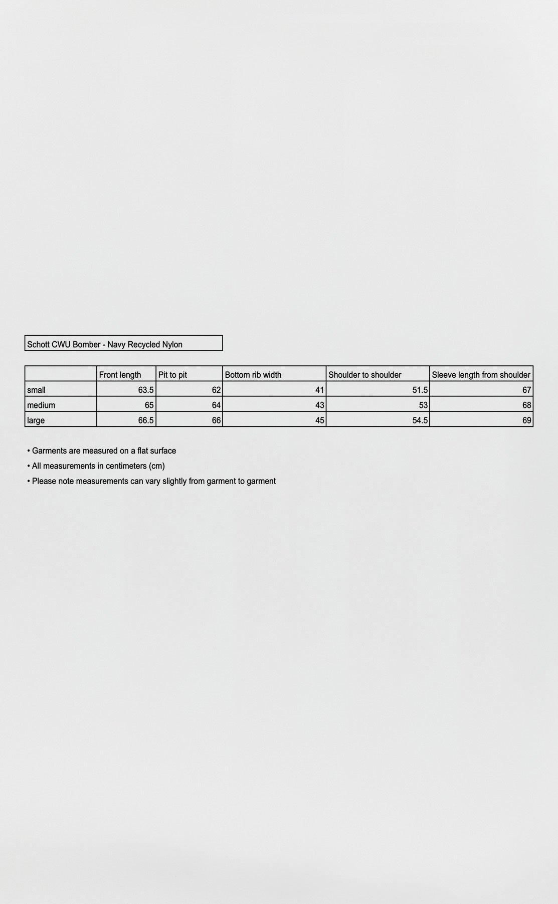 Schott CWU Bomber - Navy Recycled Nylon