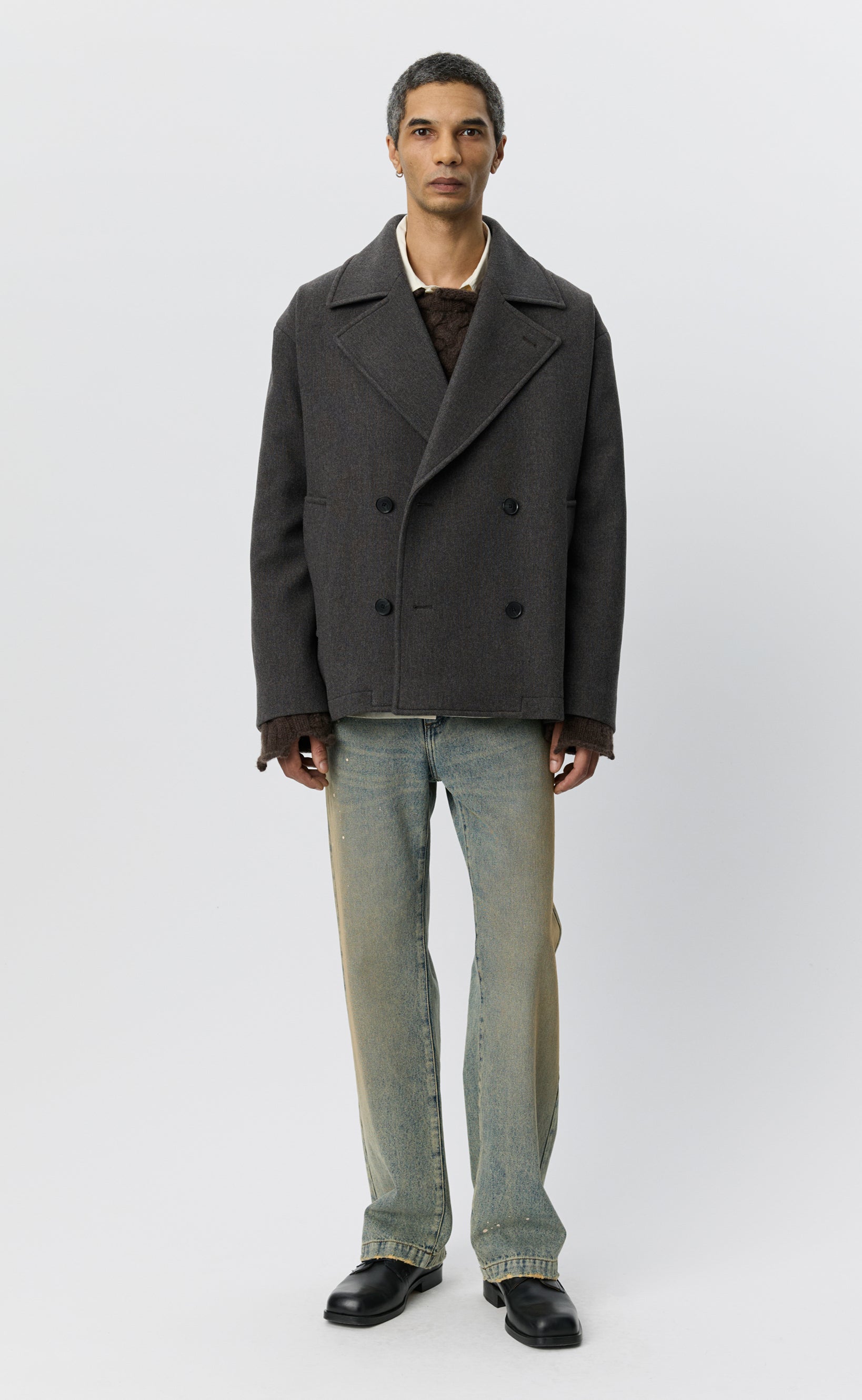Sentence Peacoat - Ash Brown Recycled Wool – mfpen