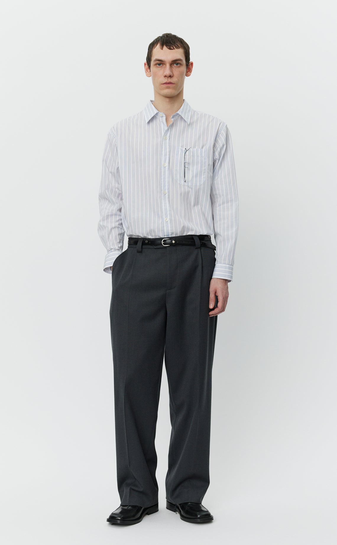 Service Trousers - Grey Twill Wool