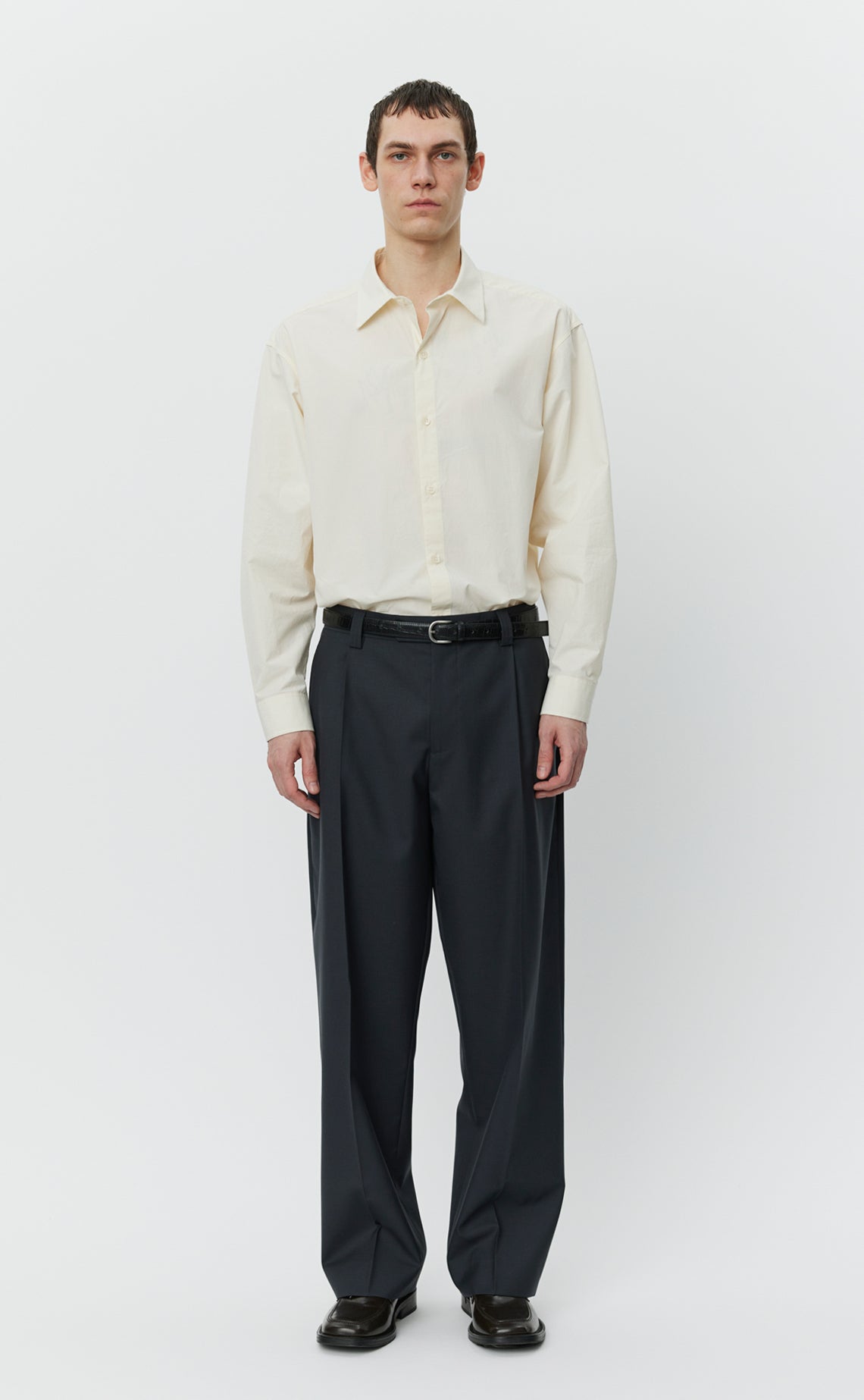 Service Trousers - Solid Grey Wool