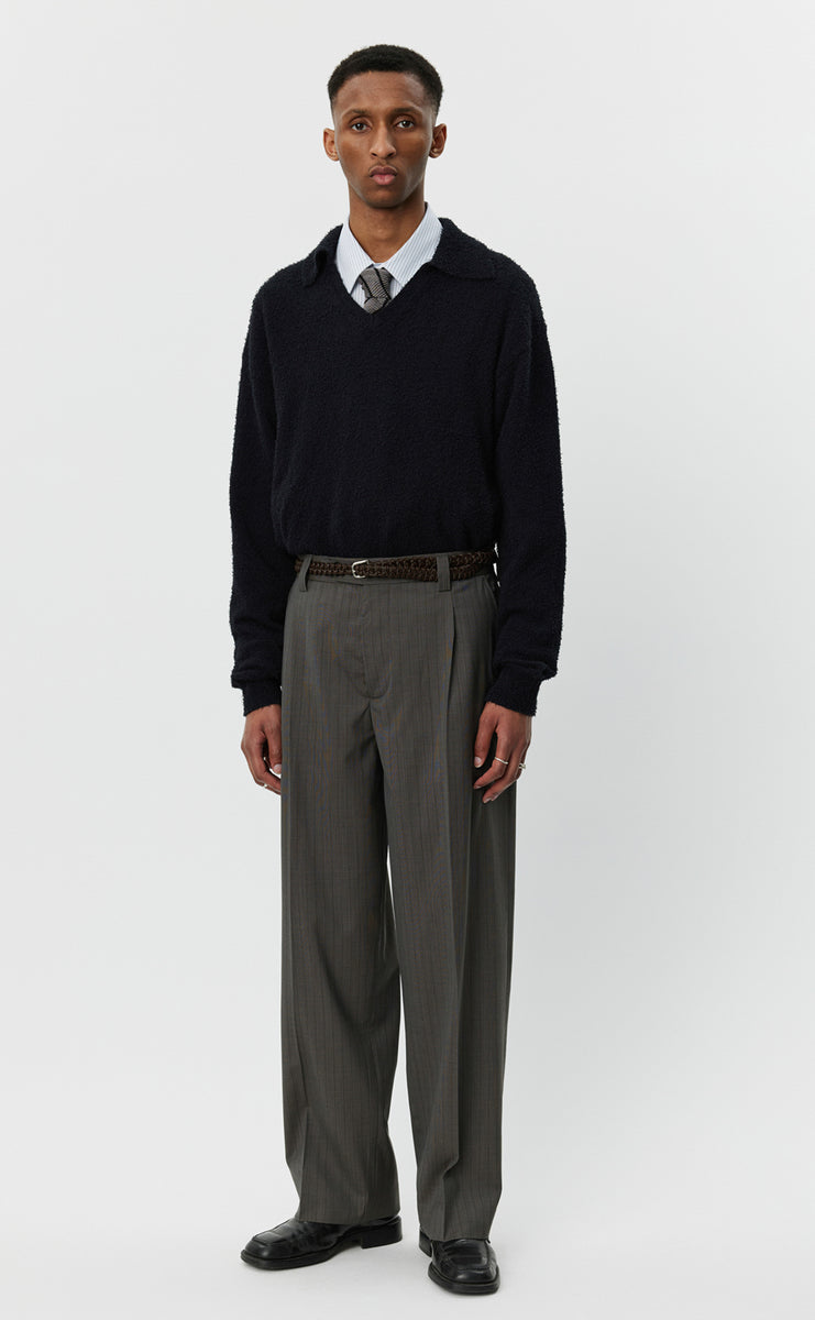 Service Trousers - Taupe Vintage Stripe