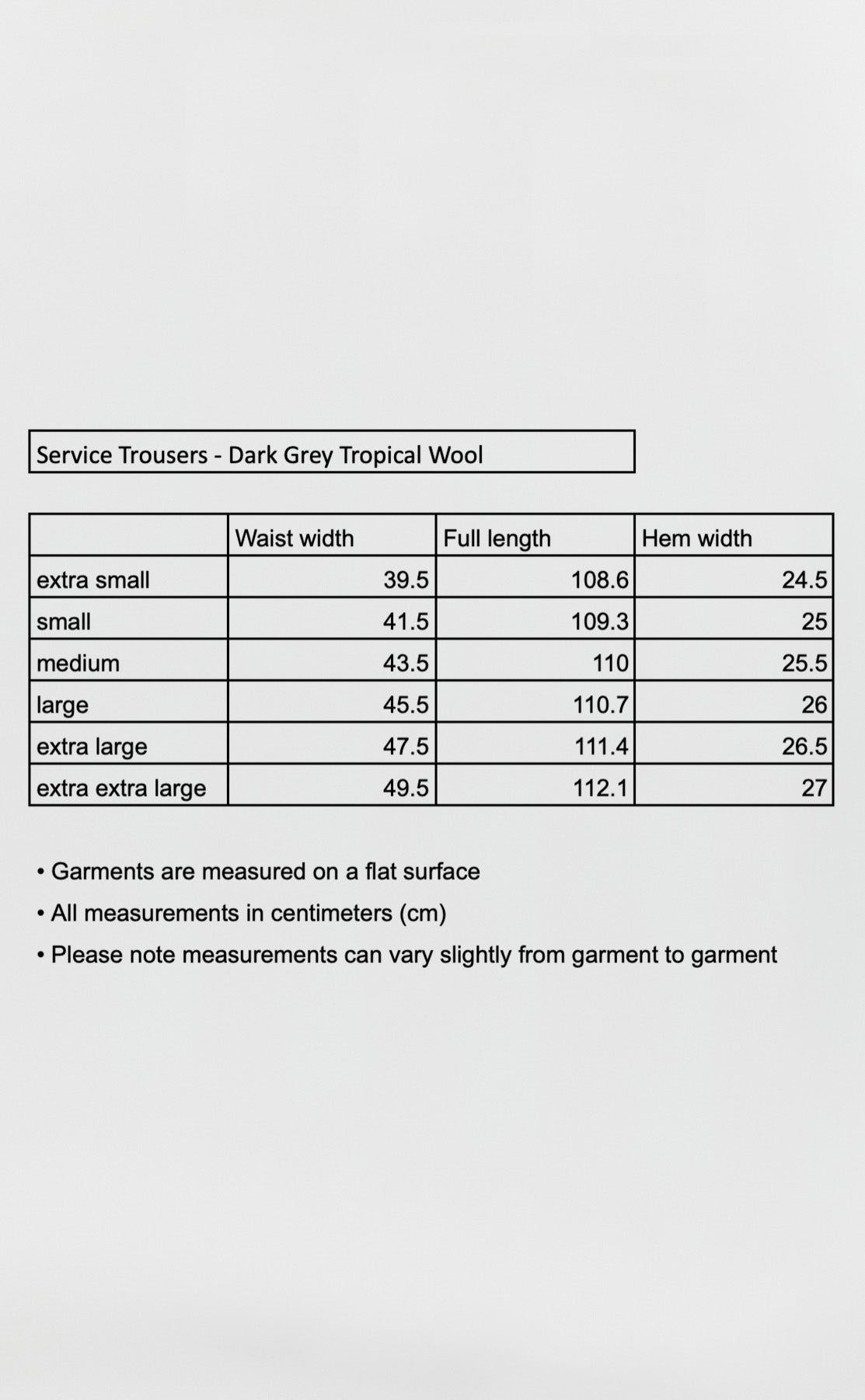 Service Trousers - Dark Grey Tropical Wool