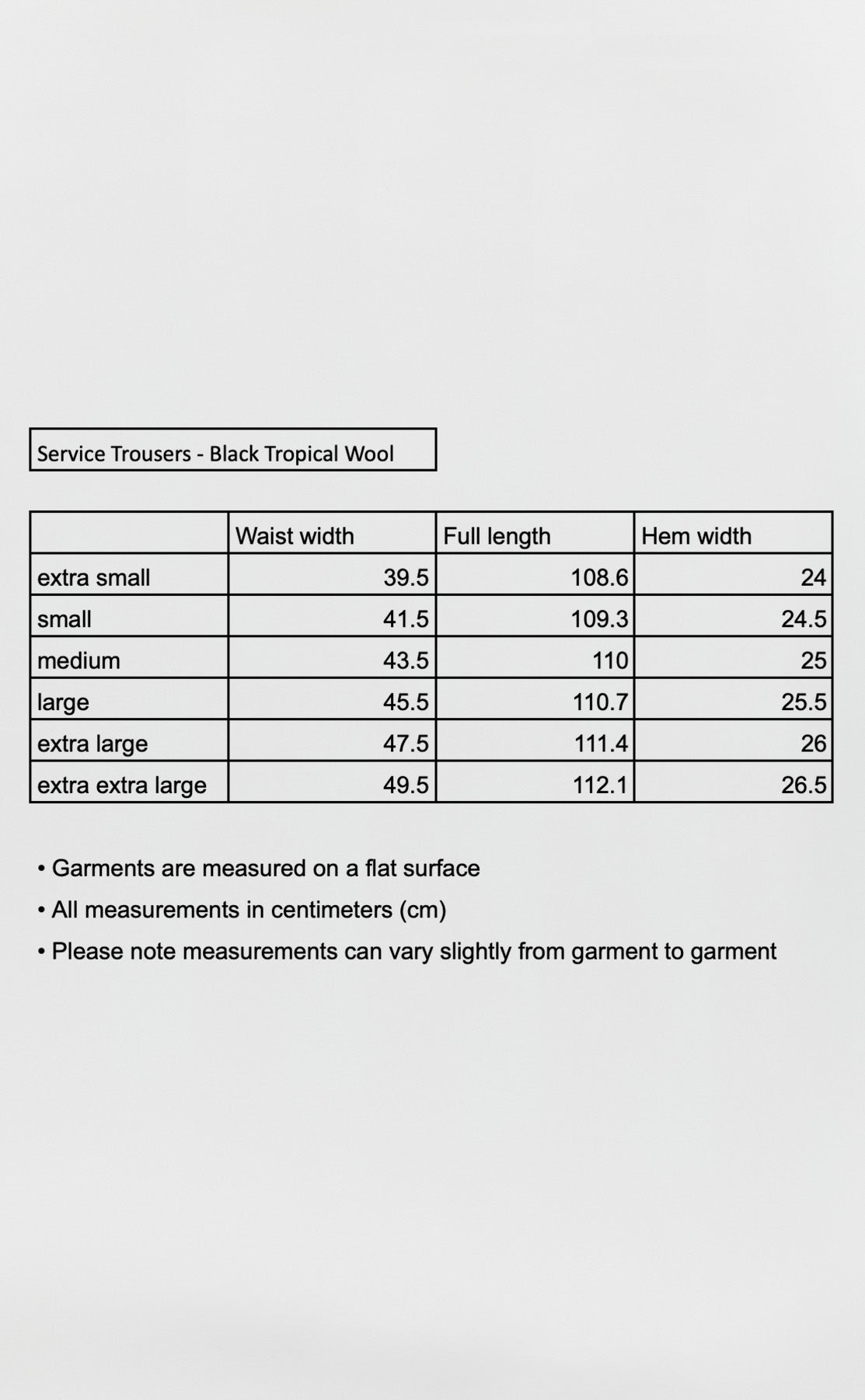 Service Trousers - Black Tropical Wool