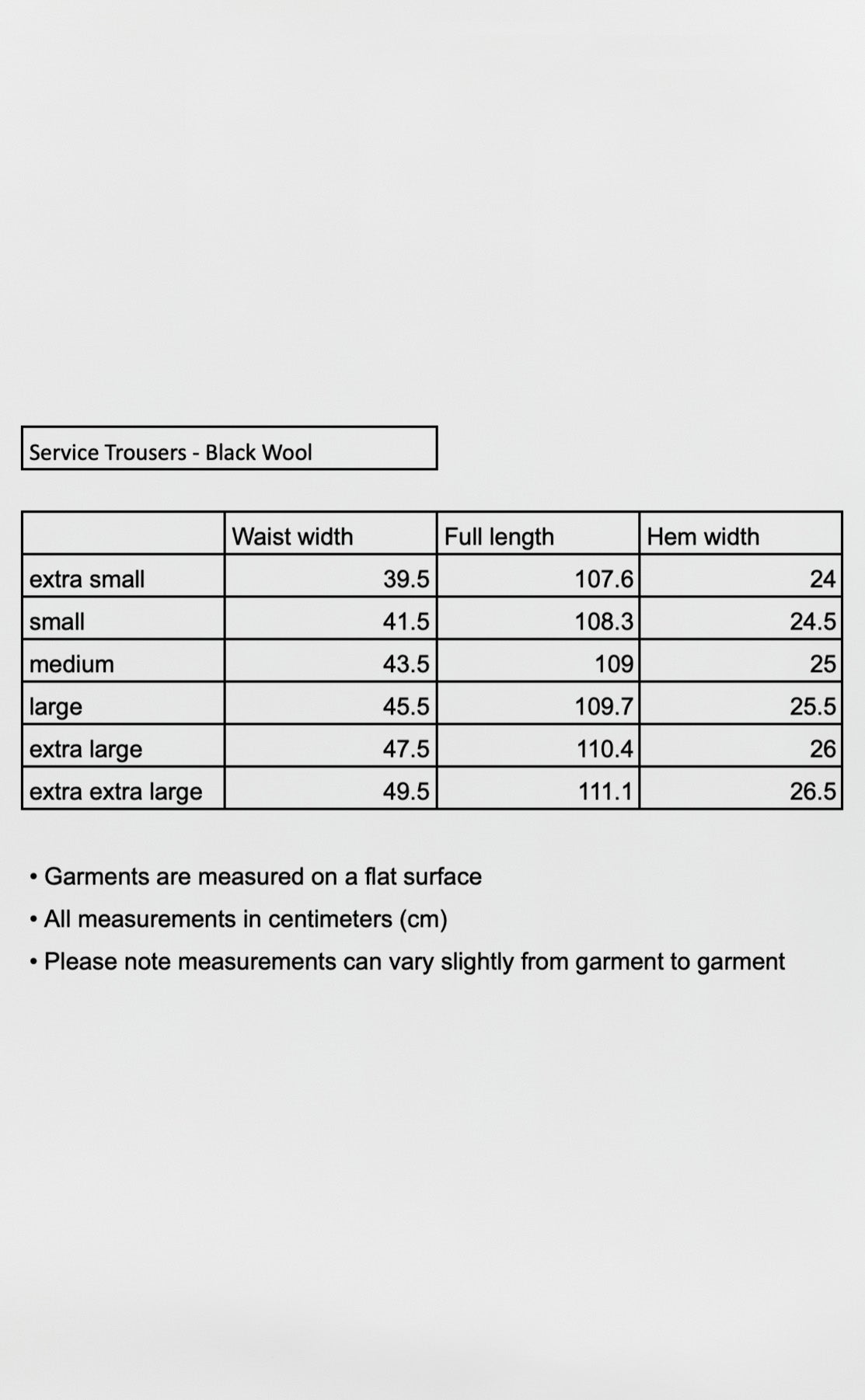 Service Trousers - Black Wool