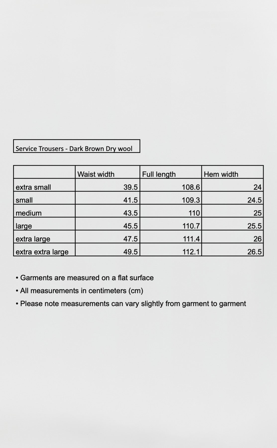 Service Trousers - Dark Brown Dry Wool