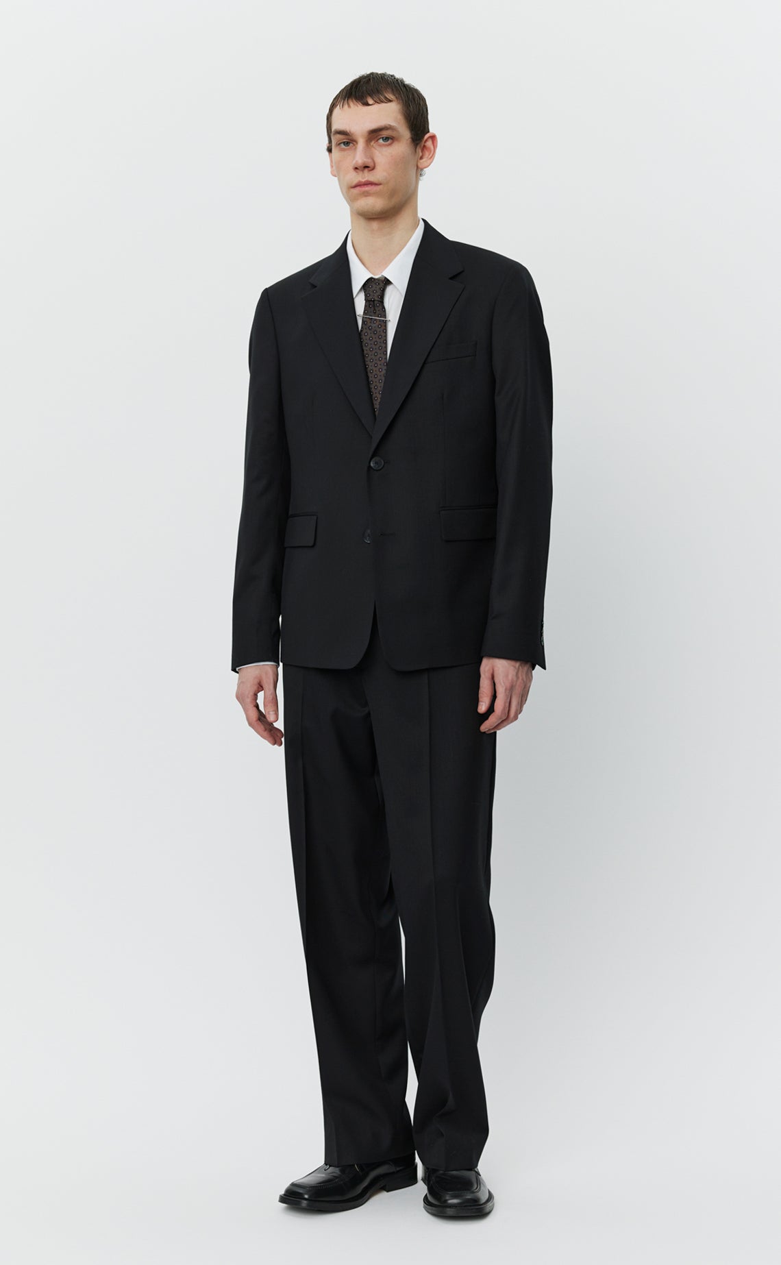 Single Breasted Blazer - Black Wool