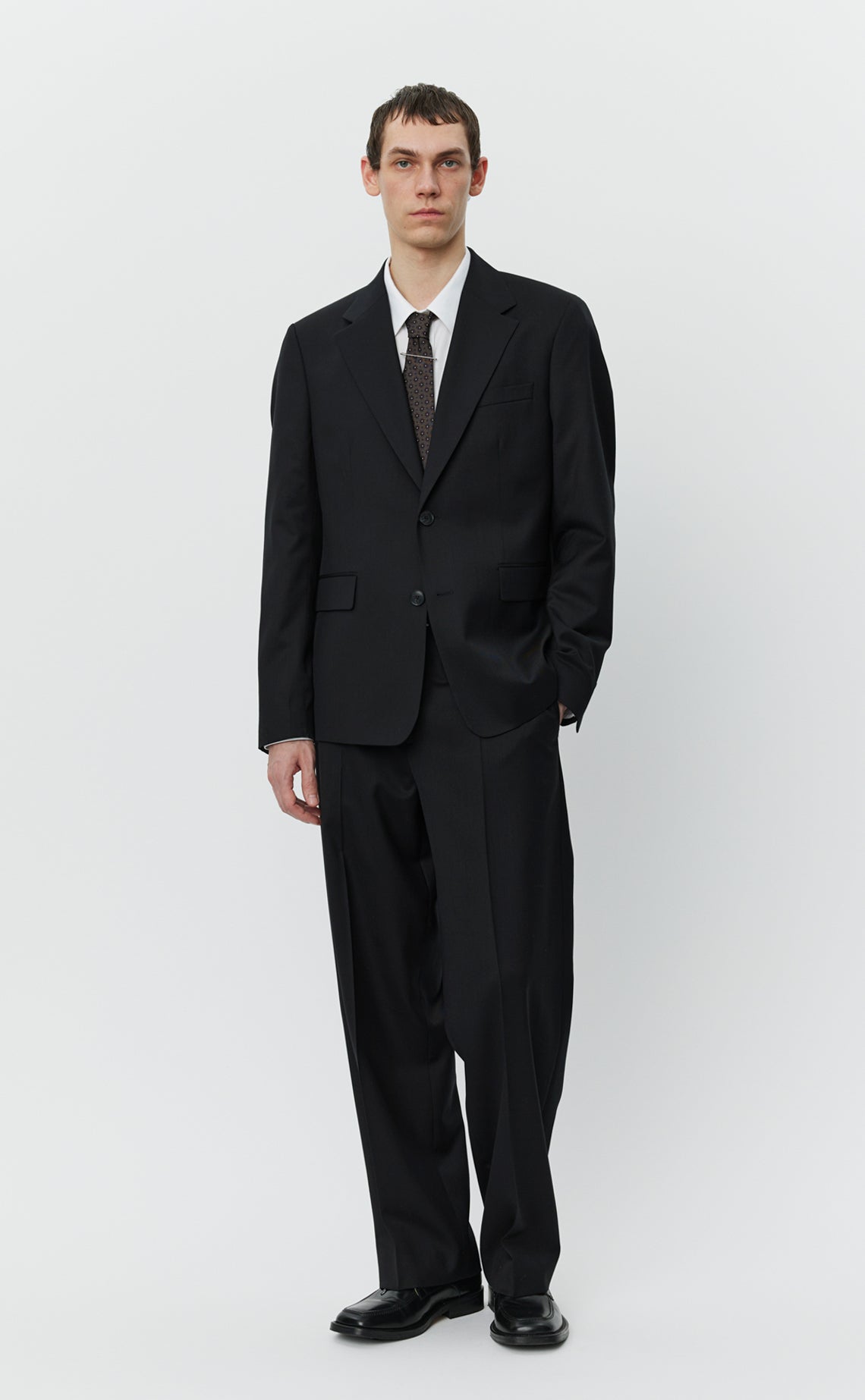 Single Breasted Blazer - Black Wool