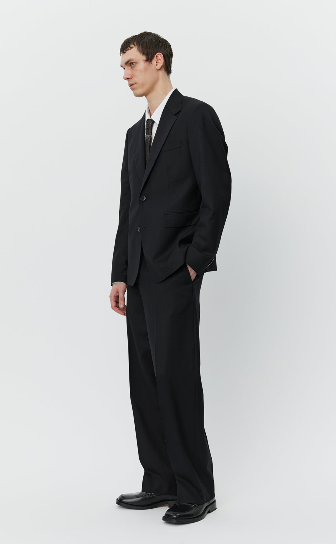 Single Breasted Blazer - Black Wool