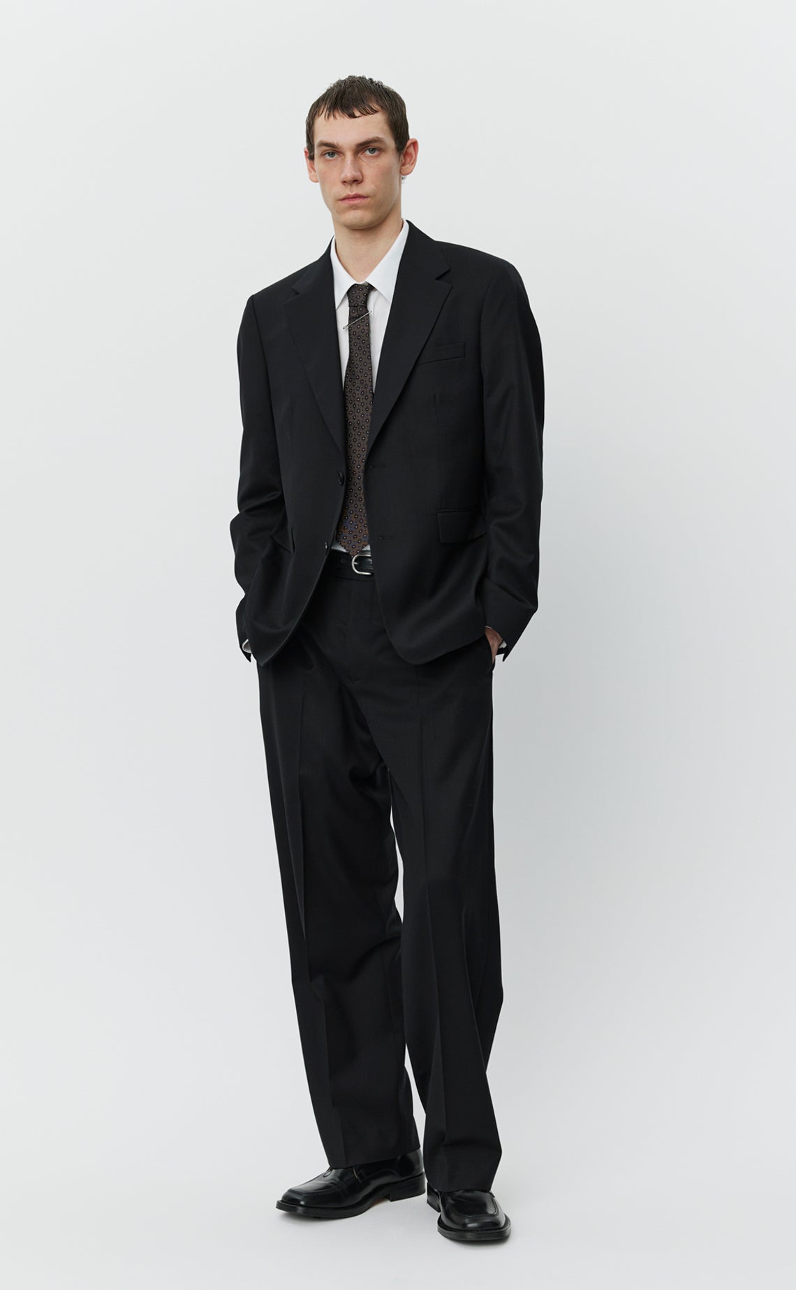 Single Breasted Blazer - Black Wool