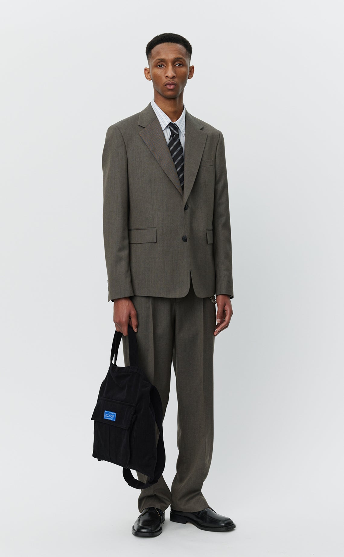 Single Breasted Blazer - Taupe Wool