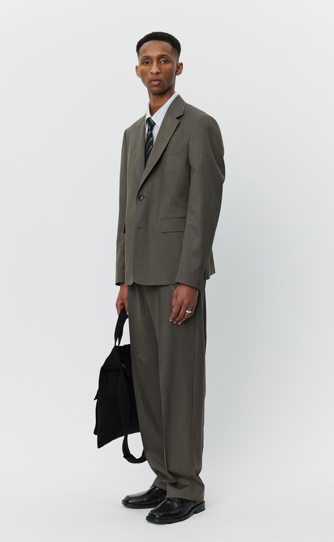 Single Breasted Blazer - Taupe Wool