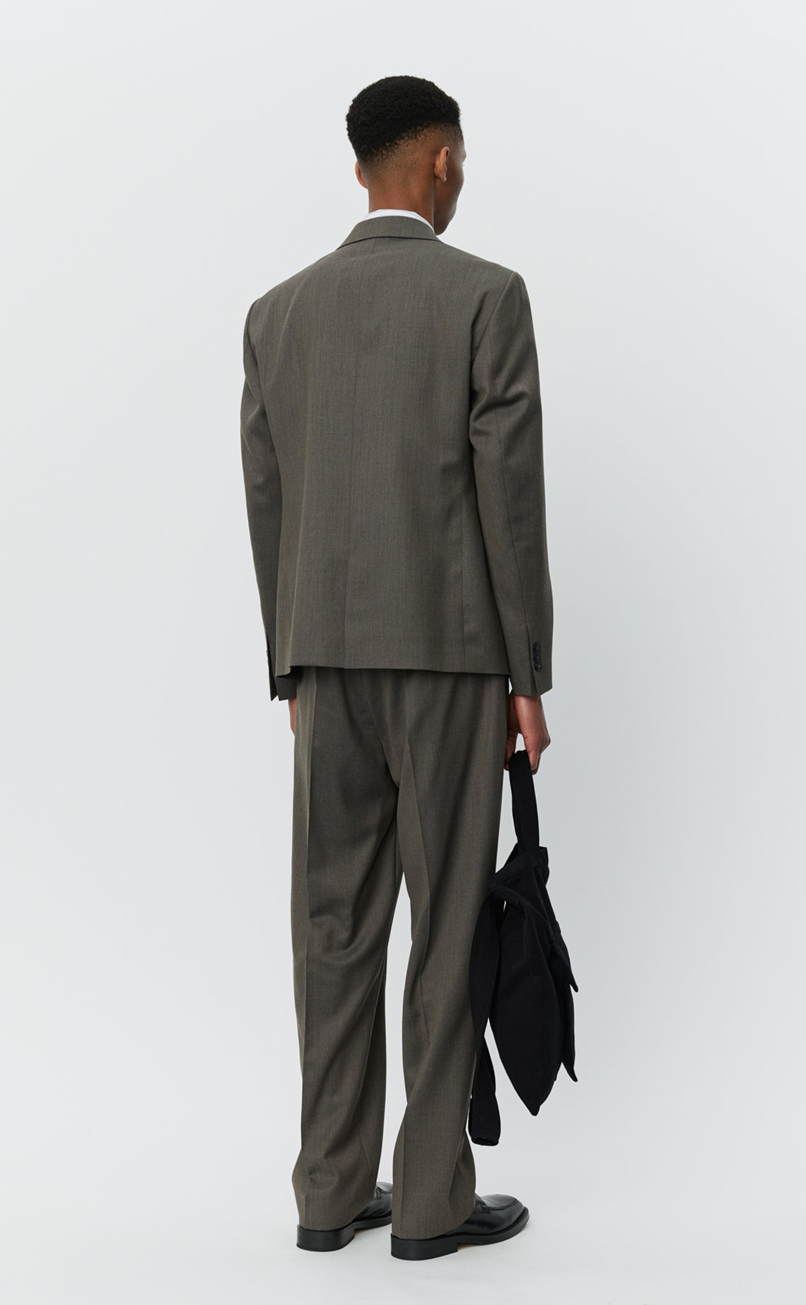 Single Breasted Blazer - Taupe Wool