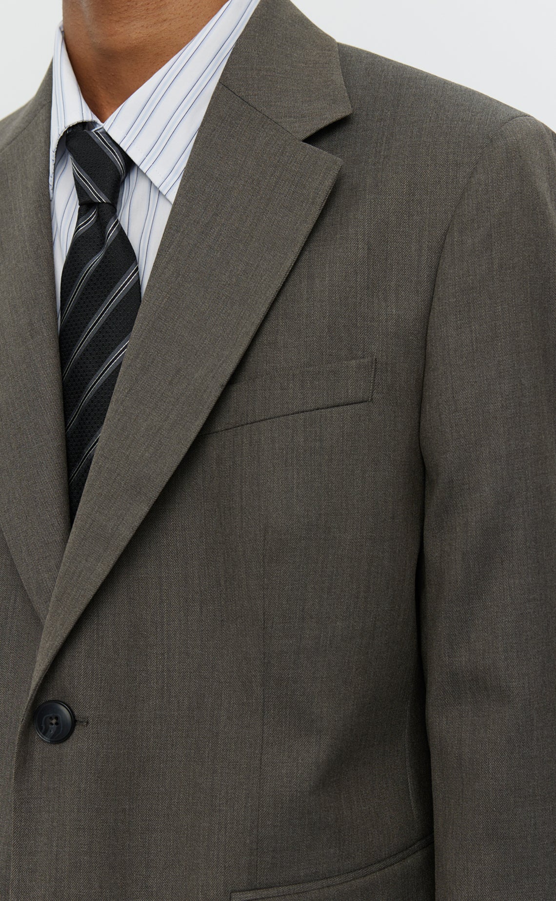 Single Breasted Blazer - Taupe Wool