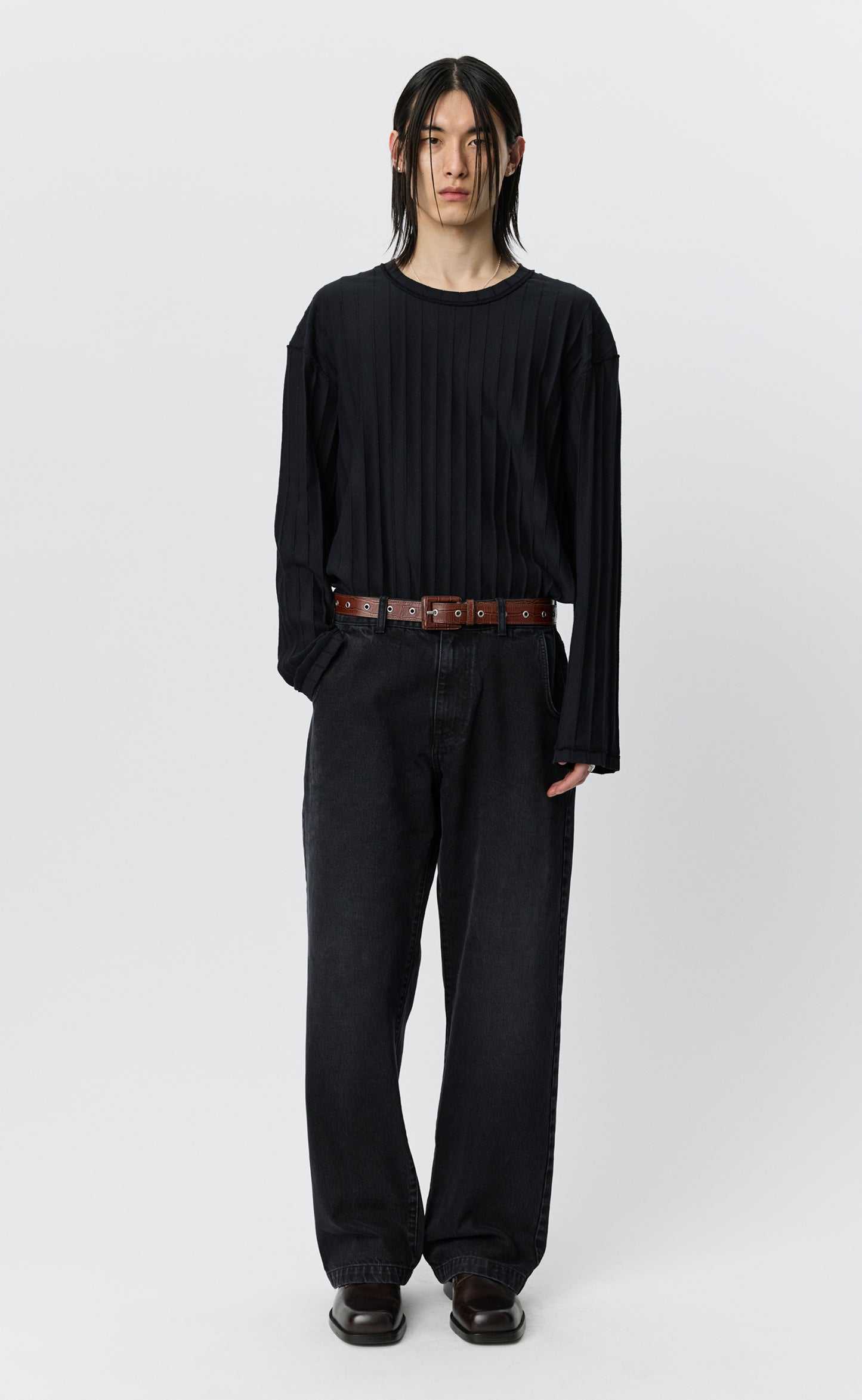 Drivers Belt - Dark Brown Croc