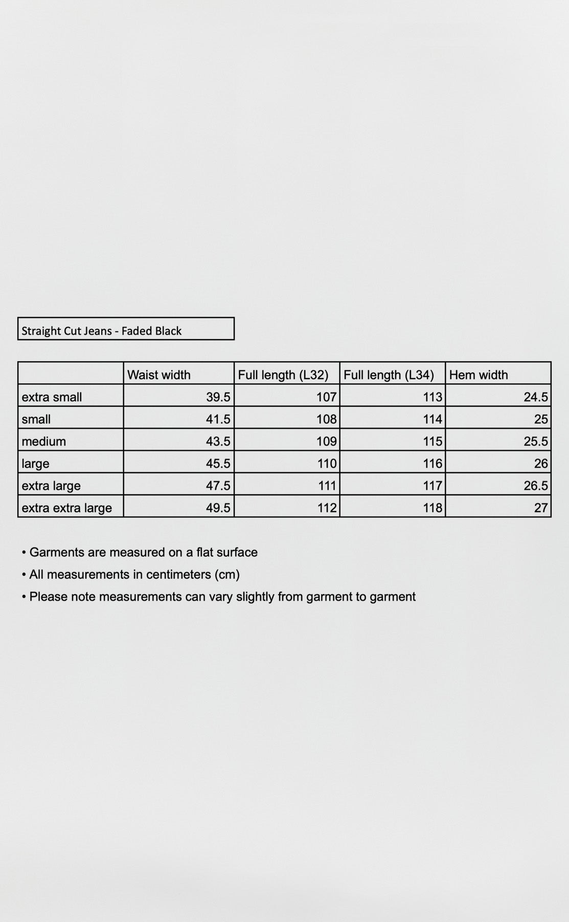 Straight Cut Jeans - Faded Black