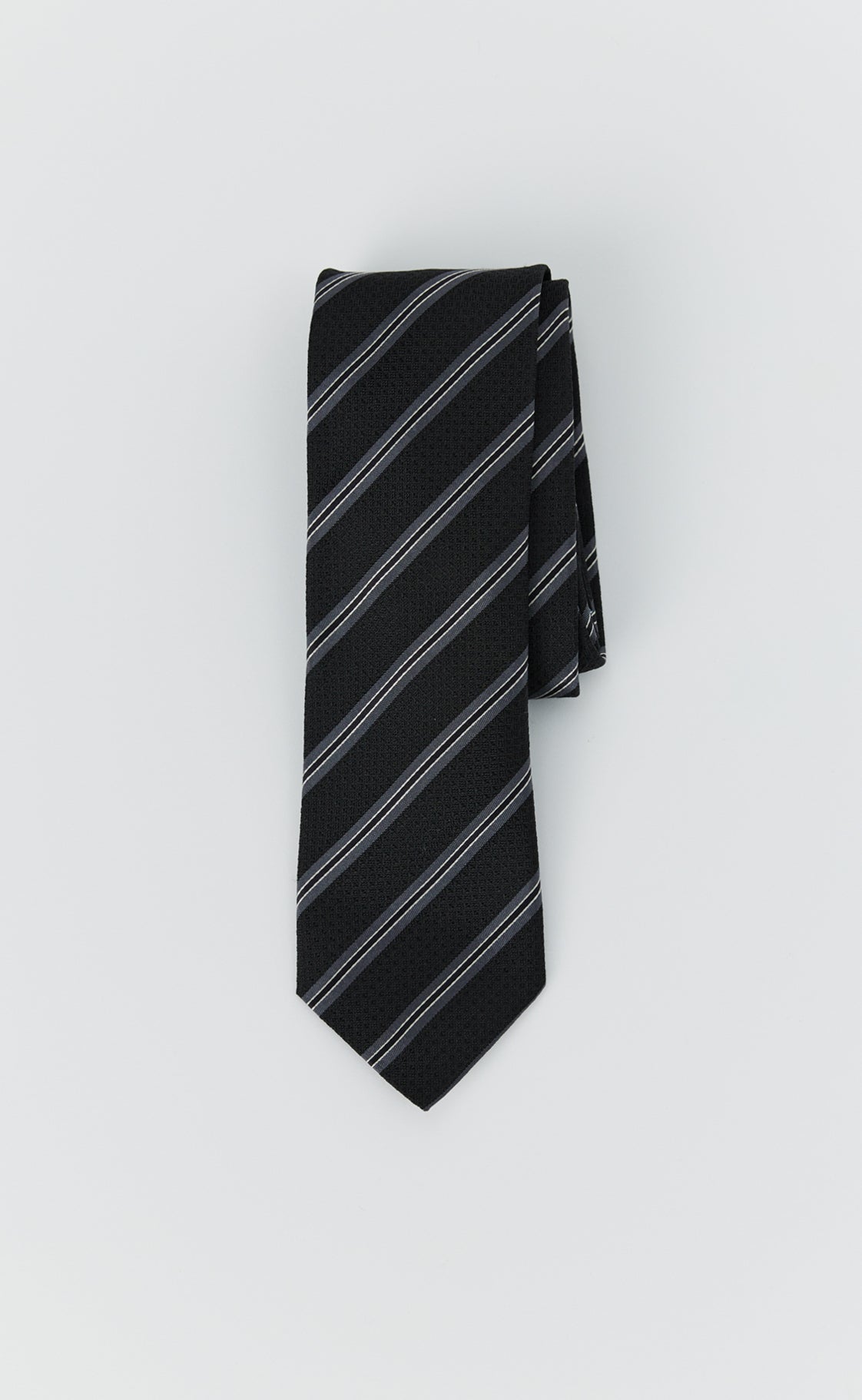 Banquet Tie - Black Wide Stripe