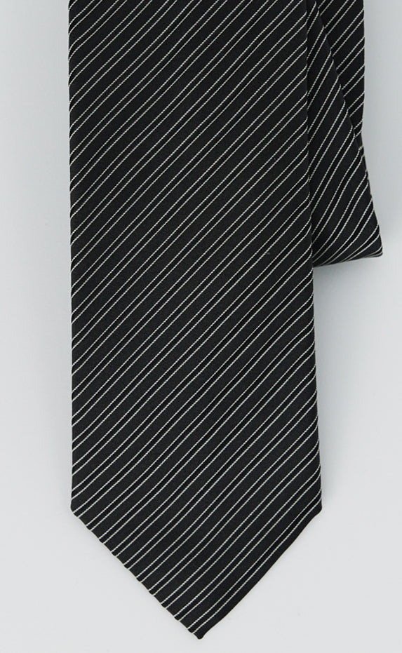 Banquet Tie - Black Fine Stripe