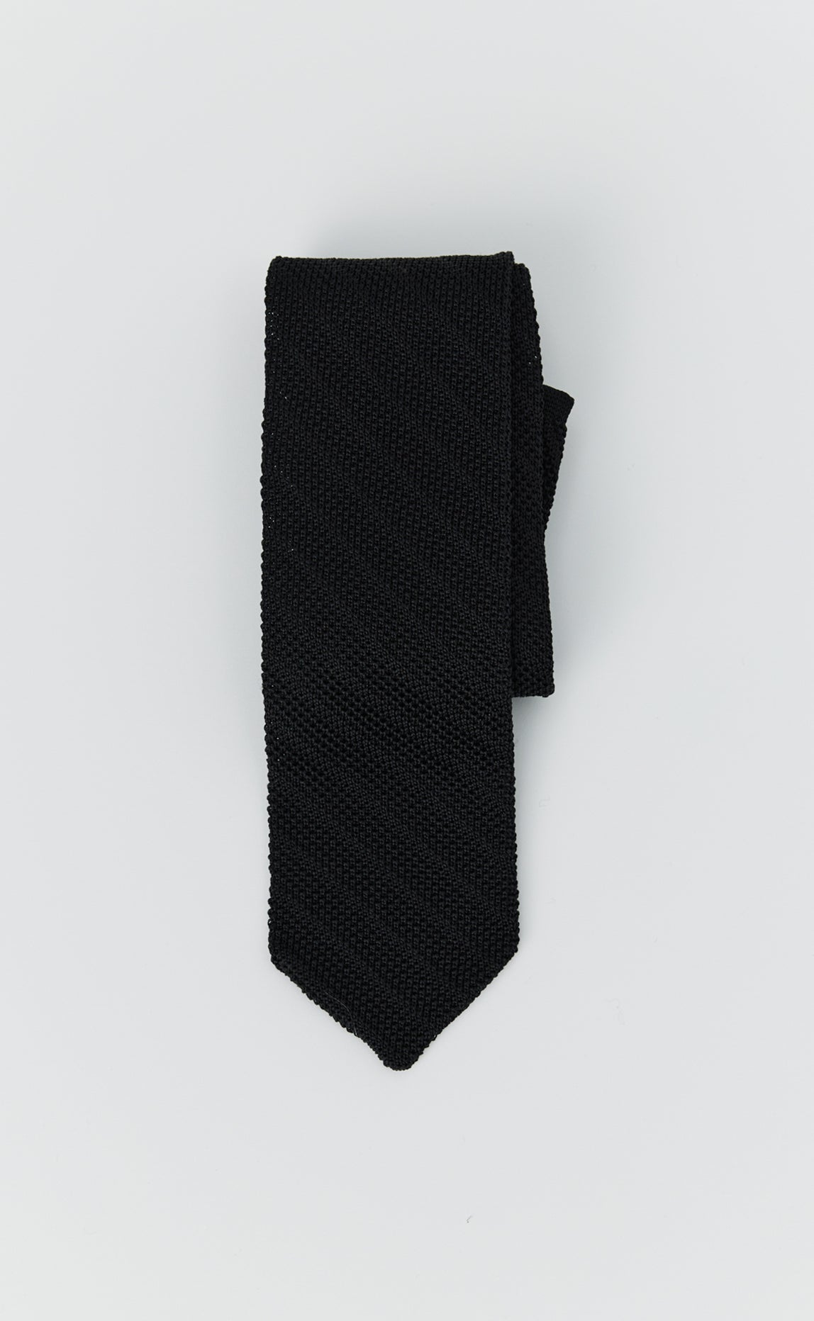 Formal Tie - Black Knitted Stripe