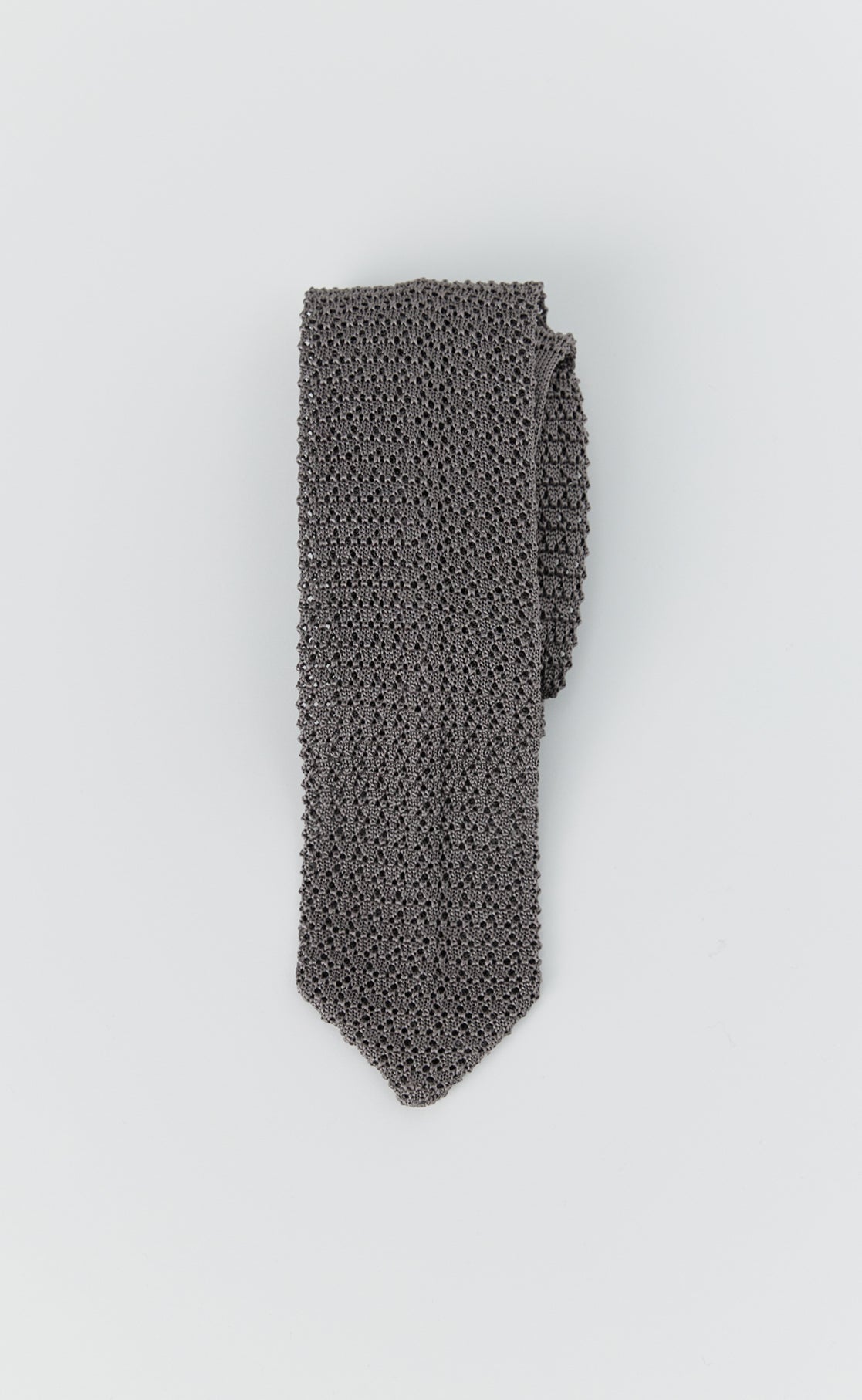 Mfpen エムエフペン ニットシルクタイ Knitted Silk Tie Formal Tie - Grey Open Knit – mfpen
