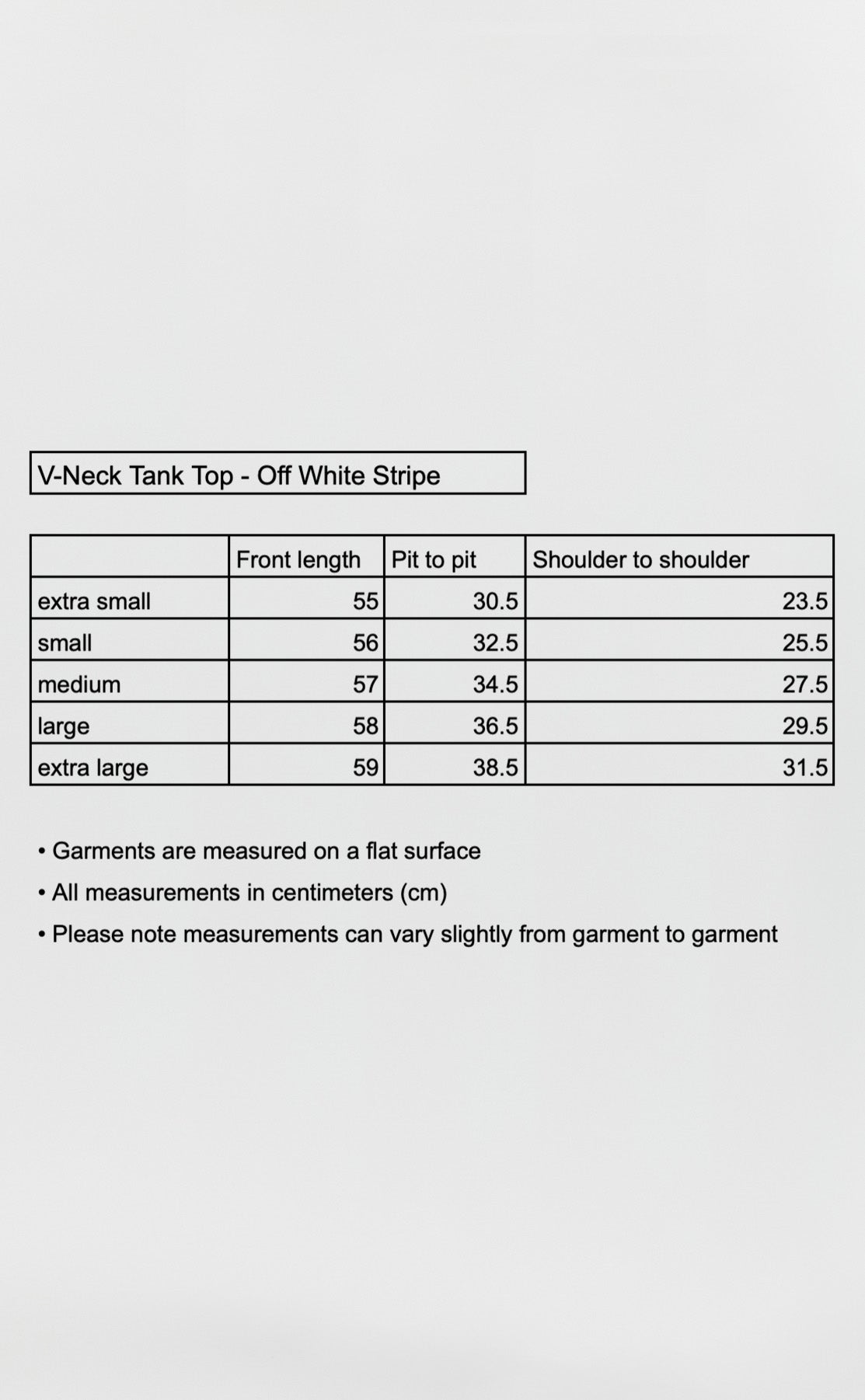 V-Neck Tank Top - Off White Stripe