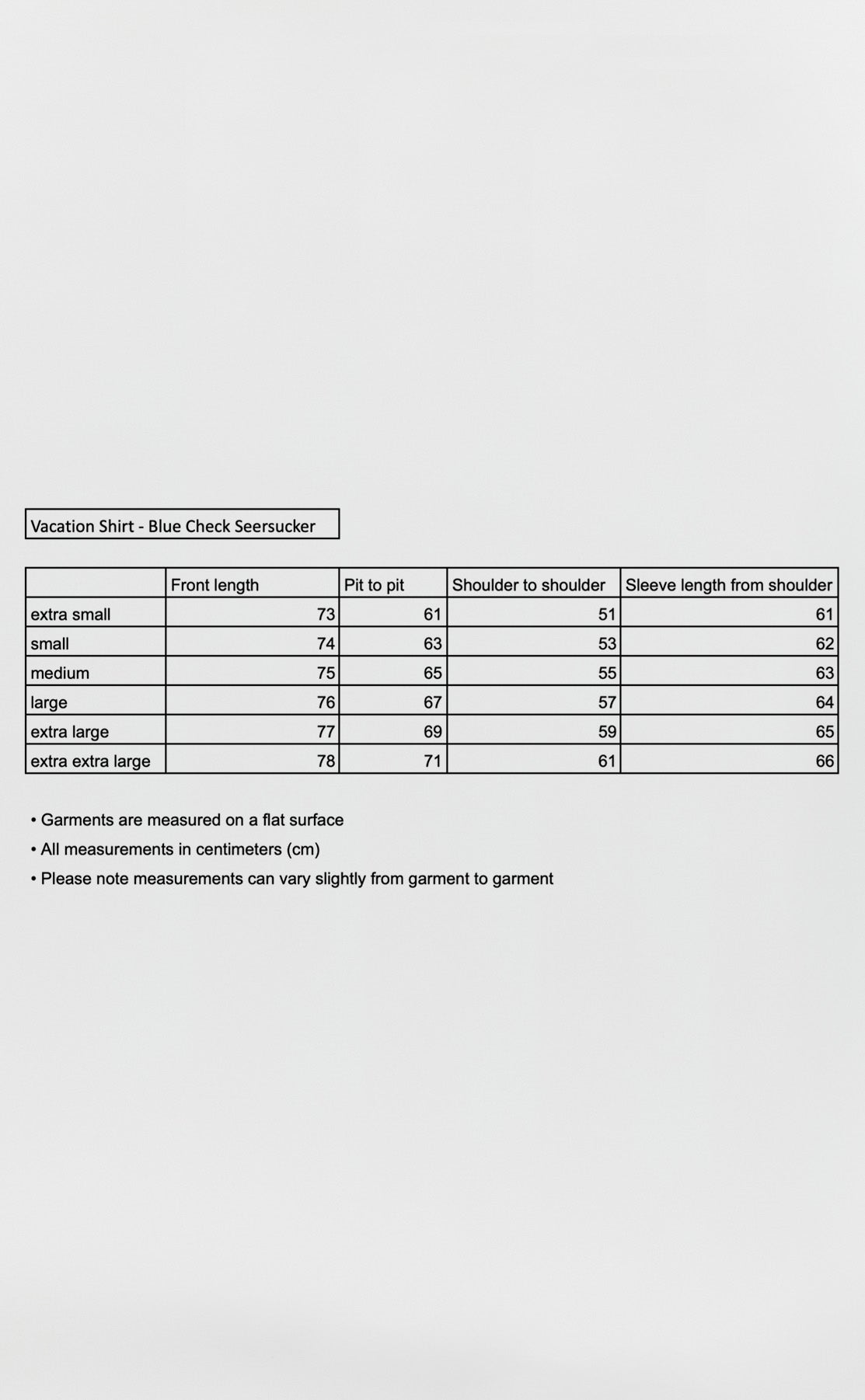 Vacation Shirt - Blue Check Seersucker