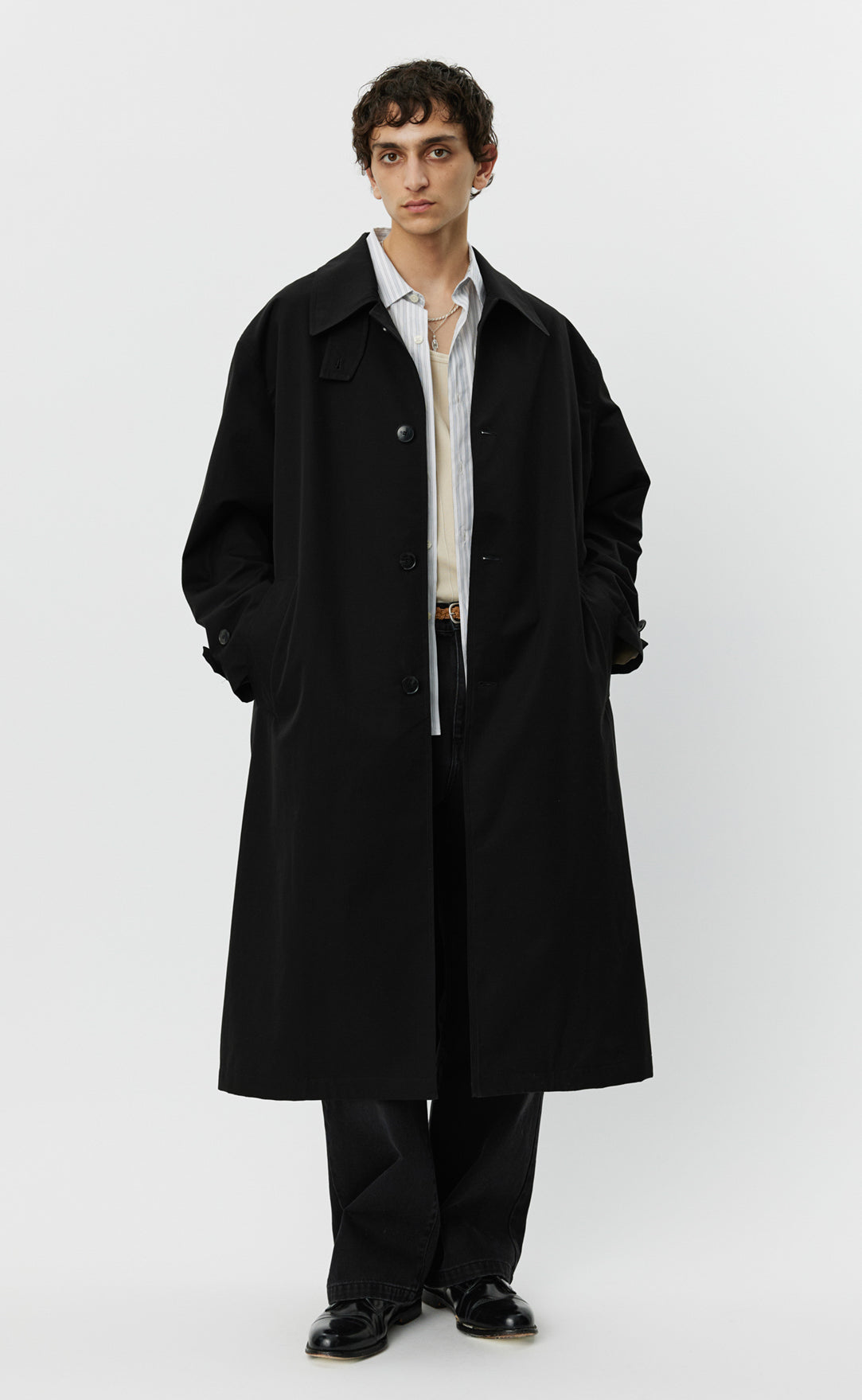 Venture Coat Black Gabardine – mfpen - Main Image