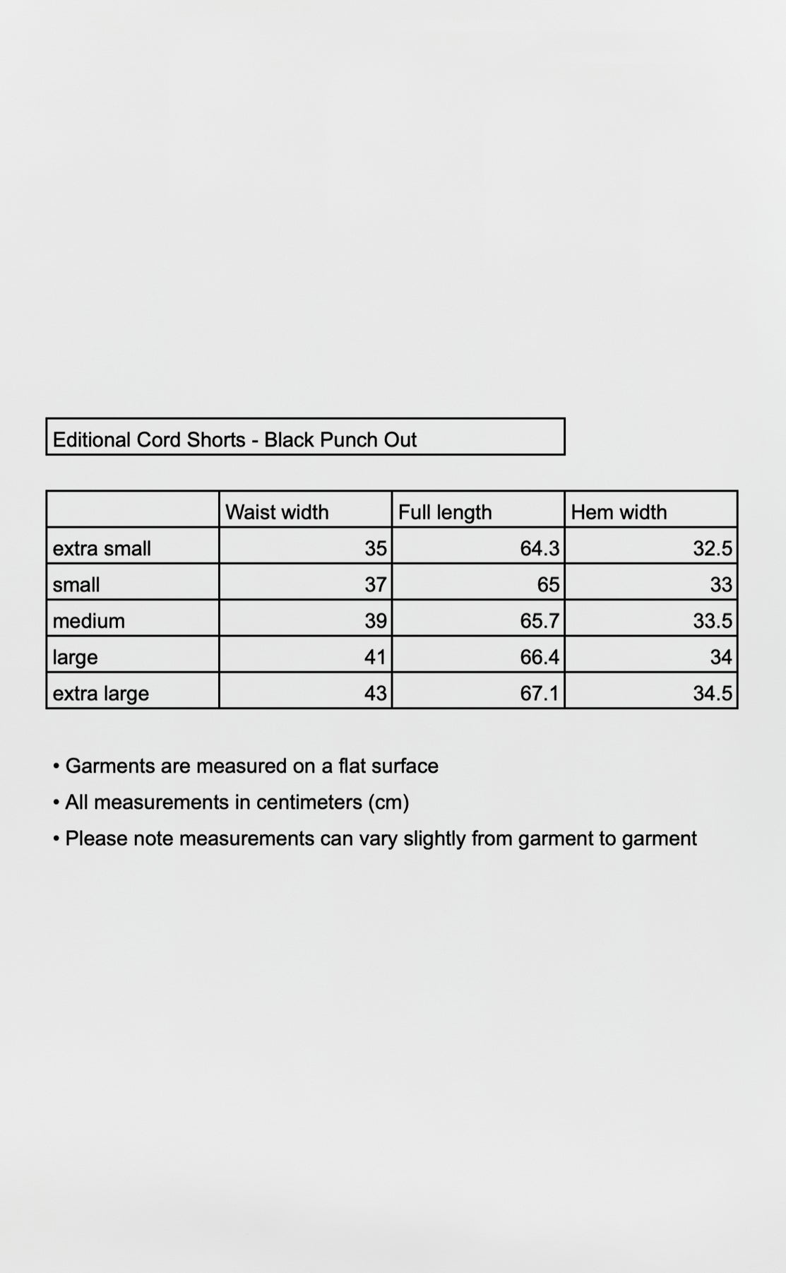 Editional Cord Shorts - Black Punch Out