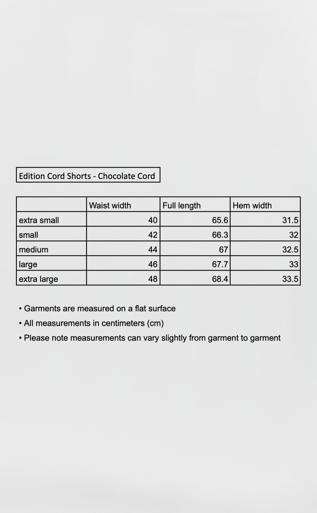 Edition Cord Shorts - Chocolate Cord