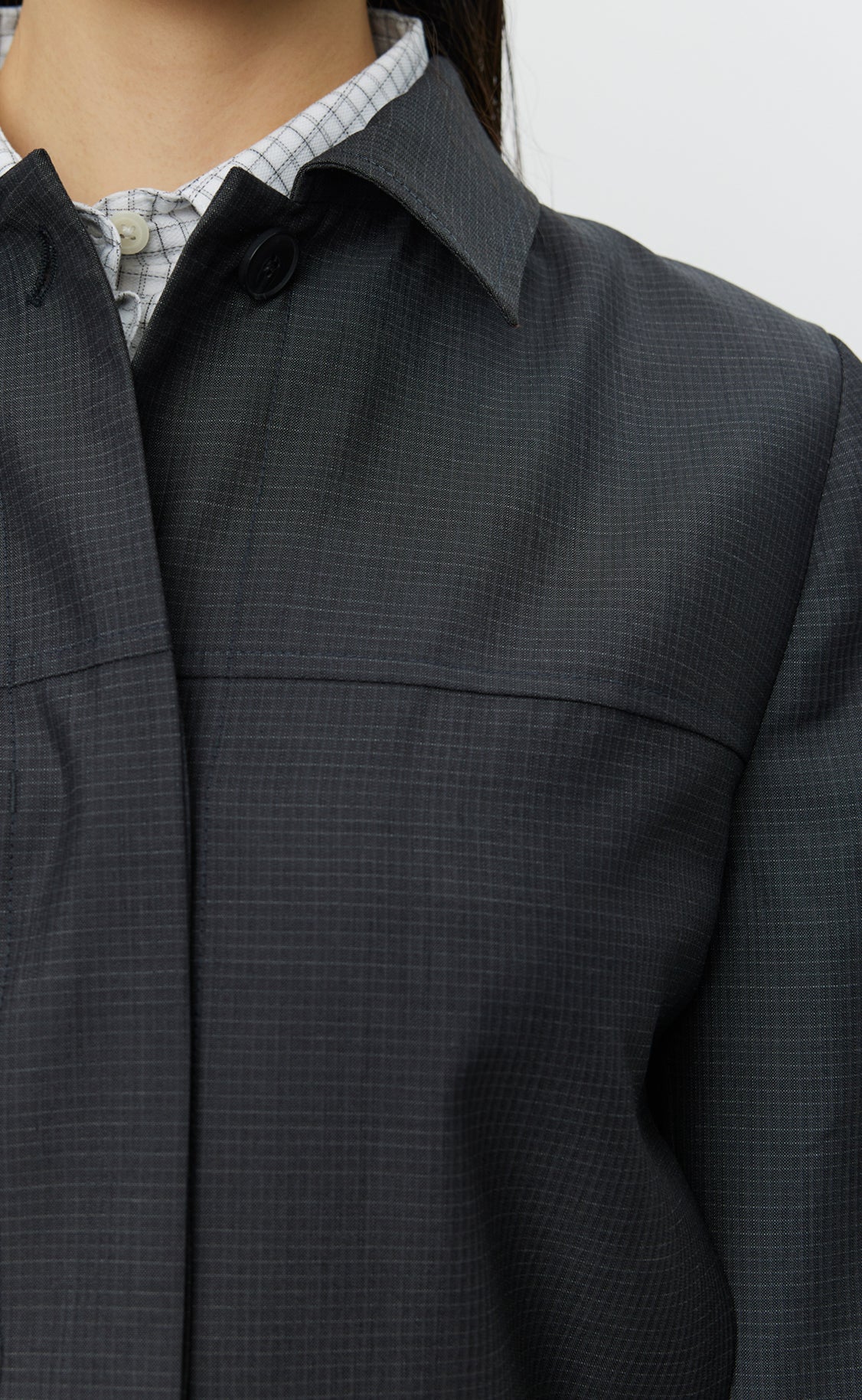 Above Jacket - Grey Micro Check