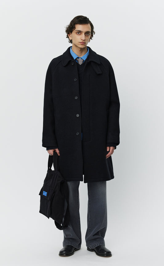 Accession Coat - Black Recycled Wool