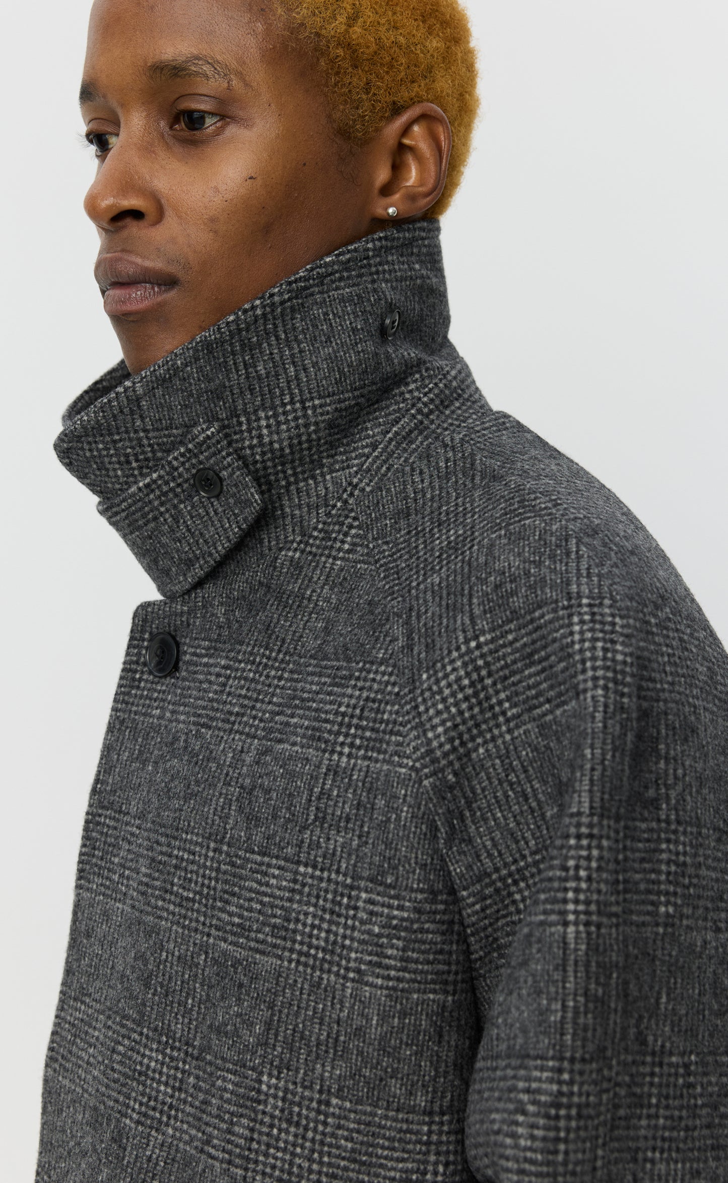 Accession Coat - Brushed Grey Glen Check