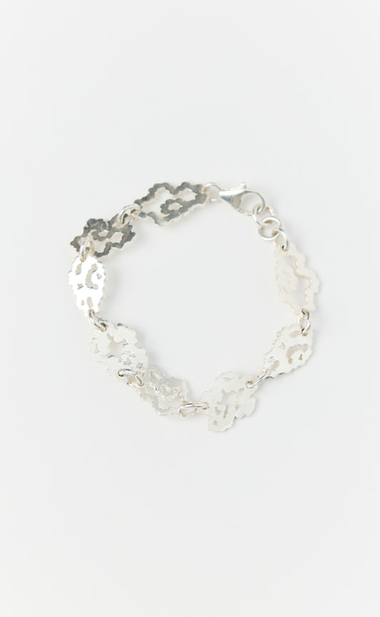 Flower Bracelet - Brushed Silver