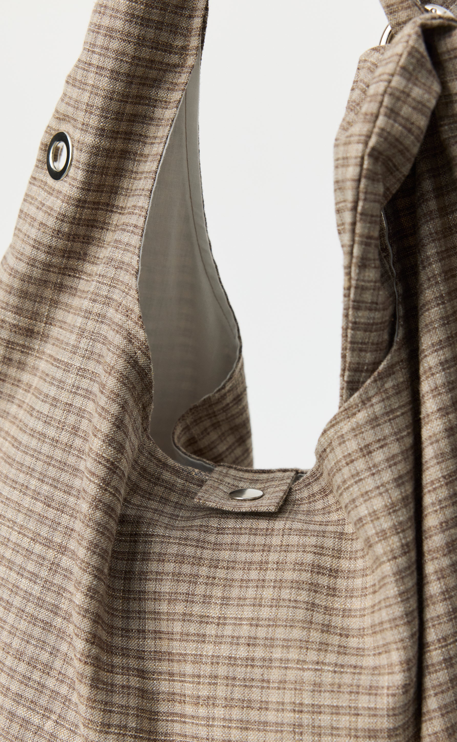 Eyelet Shoulder Bag - Worn Taupe Check – mfpen